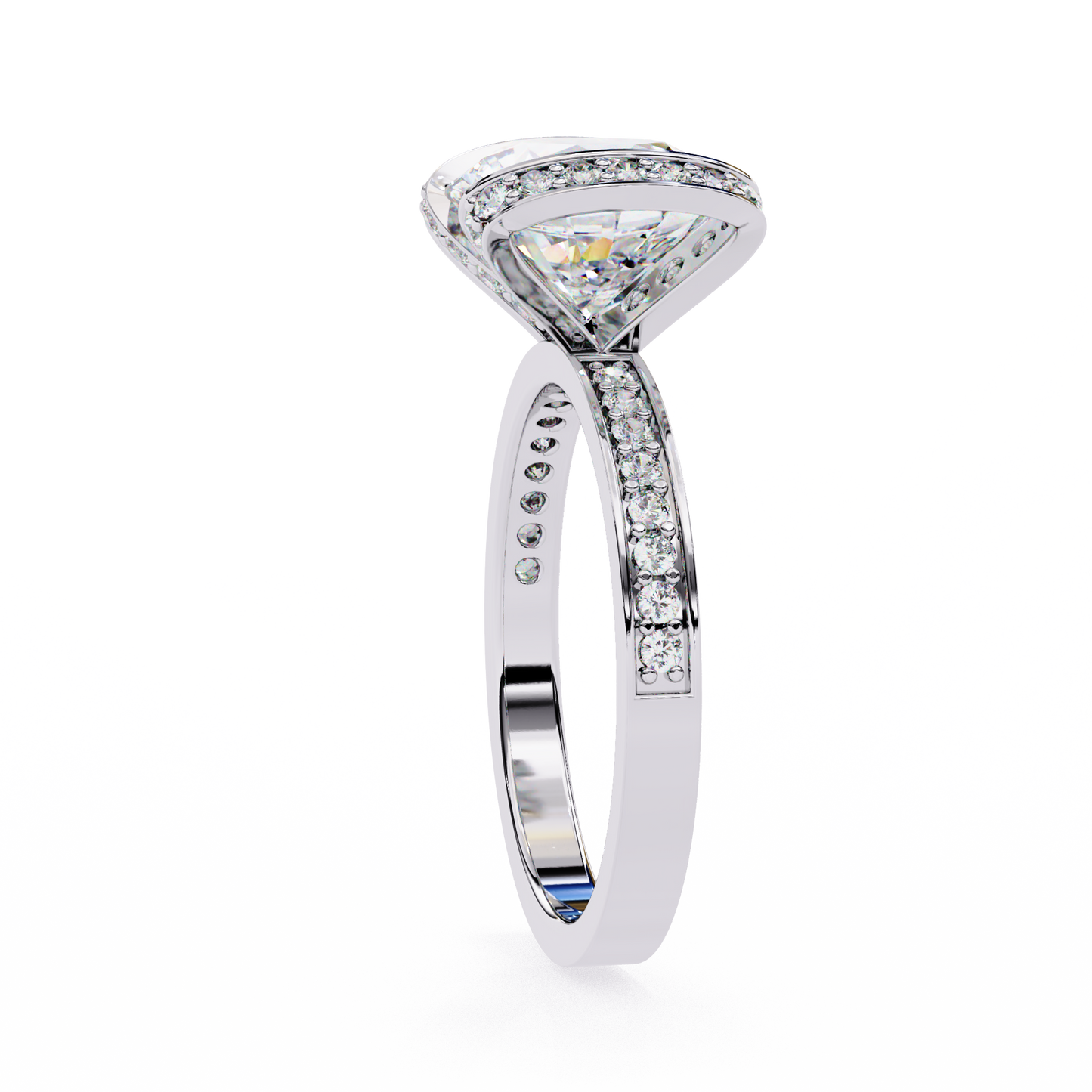 3.25 Ct Round Cut Lab Grown Diamond Channel Engagement Ring/Wedding Ring/F Color/VS Clarity/3 Ct Diamond Ring/CVD Diamond Ring/Round Cut Diamond/Round Diamond Side Stone/Prong Set/10k Gold/14k Gold/18k Gold/Yellow Gold/White Gold/Rose Gold/Anniversary Gift