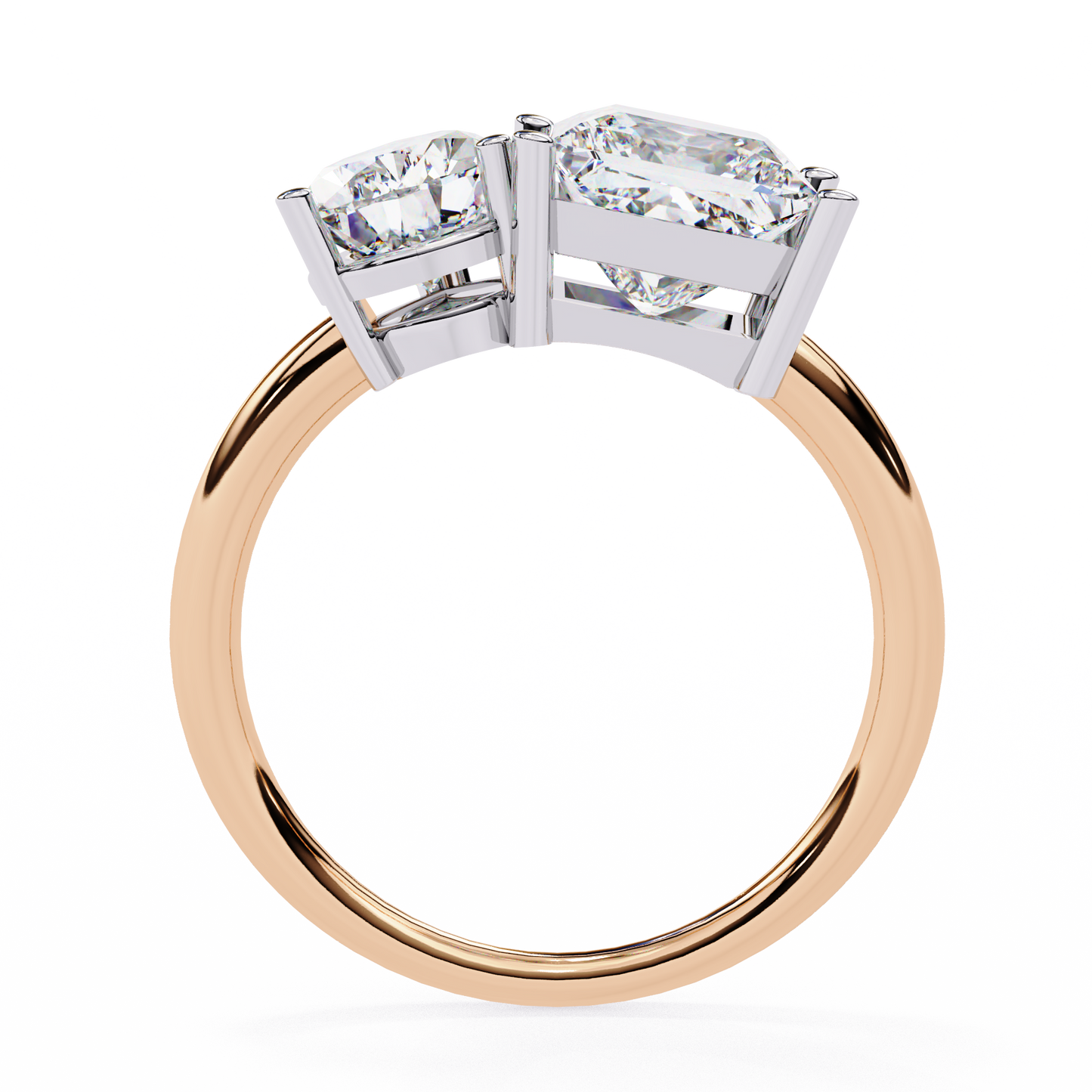 Pear And Princess Cut Lab Grown Diamond Two Stone Engagement Ring/Wedding Ring/F Color/VS Clarity/1 Ct Diamond Ring/CVD Diamond Ring/Pear Cut Diamond/Princess Diamond Side Stone/Prong Set/10k Gold/14k Gold/18k Gold/Yellow Gold/White Gold/Rose Gold/Anniversary Gift