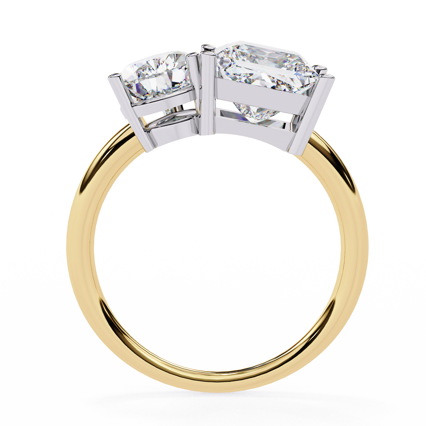 Pear And Princess Cut Lab Grown Diamond Two Stone Engagement Ring/Wedding Ring/F Color/VS Clarity/1 Ct Diamond Ring/CVD Diamond Ring/Pear Cut Diamond/Princess Diamond Side Stone/Prong Set/10k Gold/14k Gold/18k Gold/Yellow Gold/White Gold/Rose Gold/Anniversary Gift