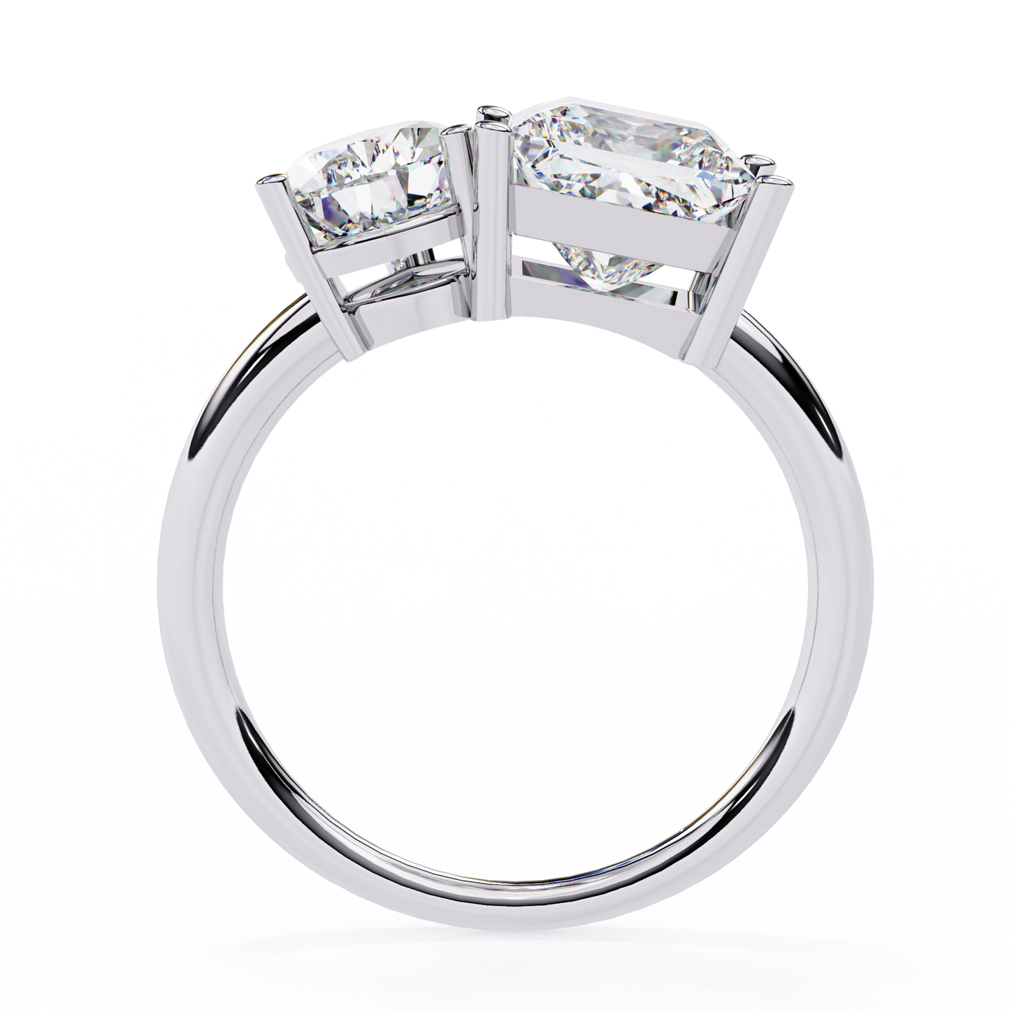 Pear And Princess Cut Lab Grown Diamond Two Stone Engagement Ring/Wedding Ring/F Color/VS Clarity/1 Ct Diamond Ring/CVD Diamond Ring/Pear Cut Diamond/Princess Diamond Side Stone/Prong Set/10k Gold/14k Gold/18k Gold/Yellow Gold/White Gold/Rose Gold/Anniversary Gift