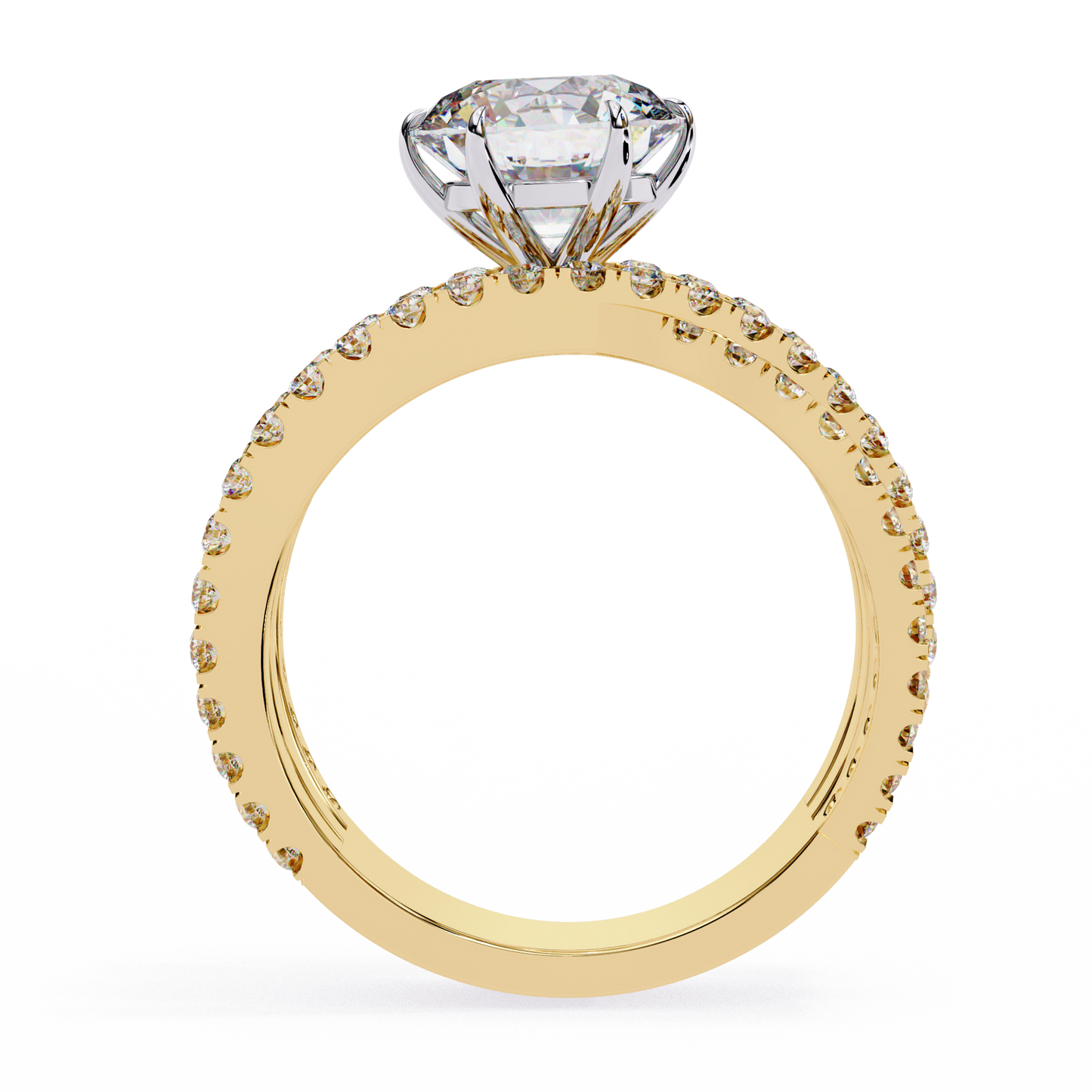 1.00 Ct Round Cut Lab Grown Diamond Crossover Ring/Wedding Ring/F Color/VS Clarity/1 Ct Diamond Ring/CVD Diamond Ring/Round Cut Diamond/Round Diamond Side Stone/Prong Set/Pave Set/10k Gold/14k Gold/18k Gold/Yellow Gold/White Gold/Rose Gold/Anniversary Gift