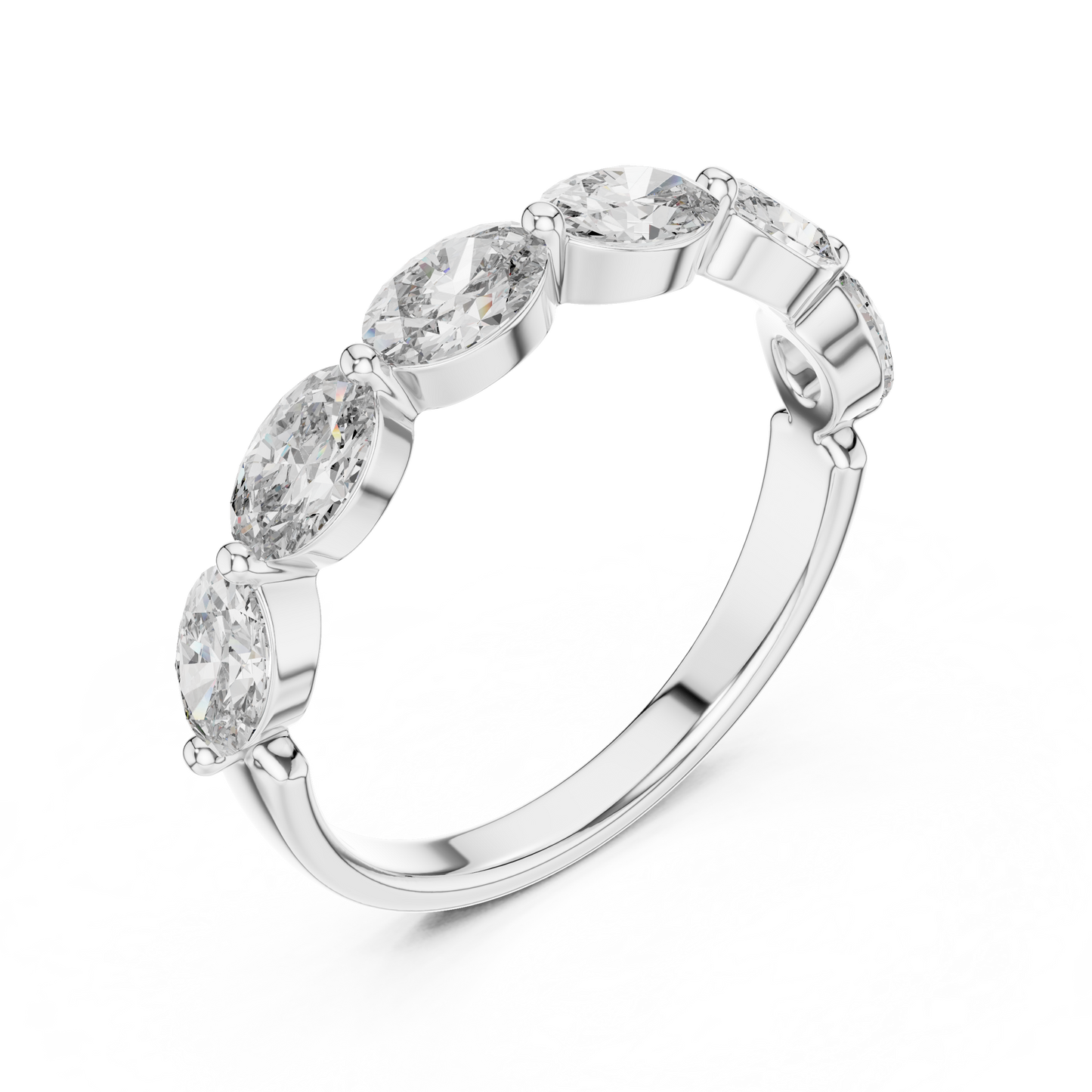 East West Oval Lab Grown Diamond Wedding Band
