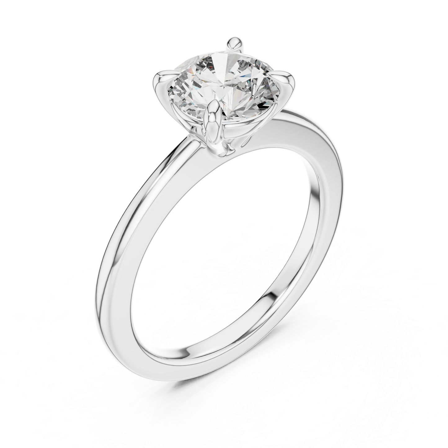 Round Lab Grown Diamond Solitaire Engagement Ring in 14k Rose Gold
