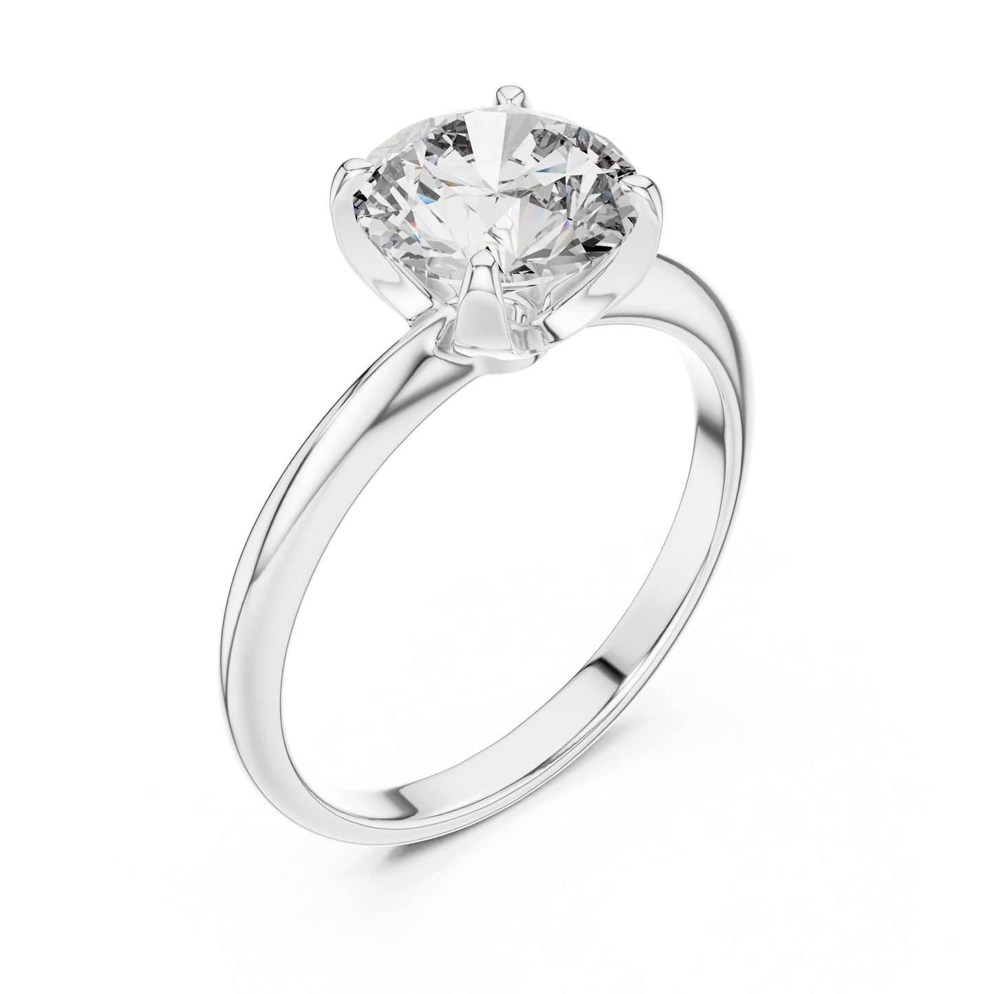 Modern Round Lab Grown Diamond Solitaire Ring