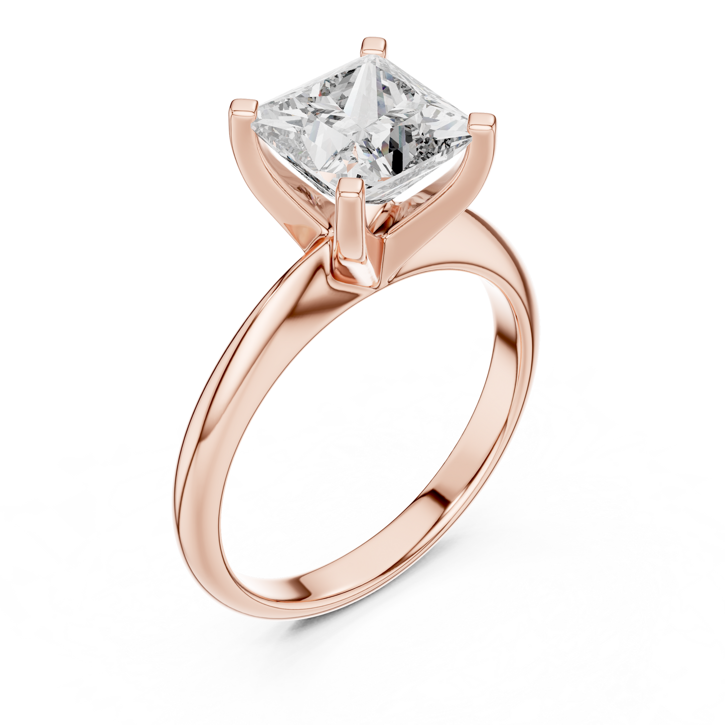 Minimalist Princess Cut Lab Diamond Solitaire Ring