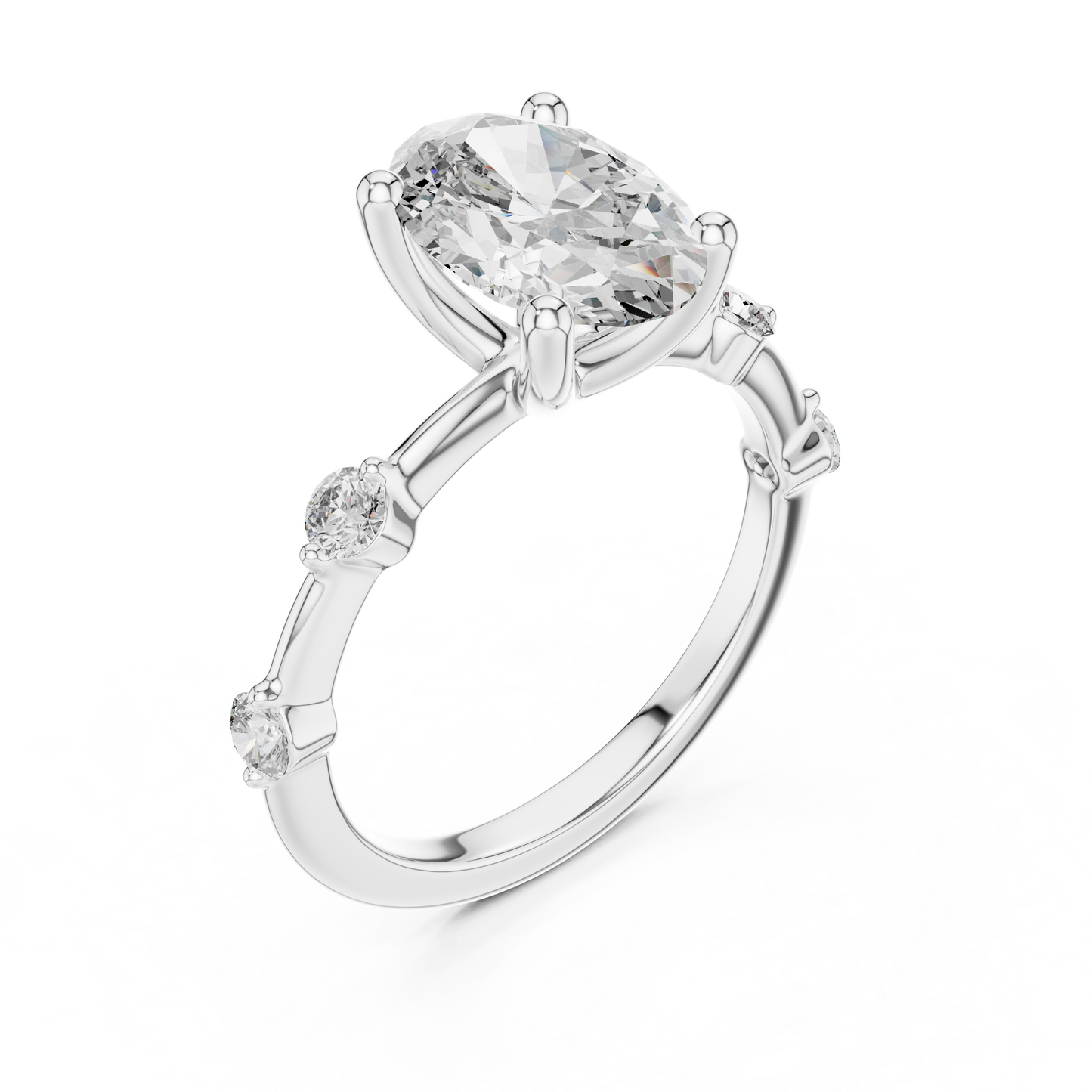Dainty Oval Lab Grown Diamond Engagement Ring