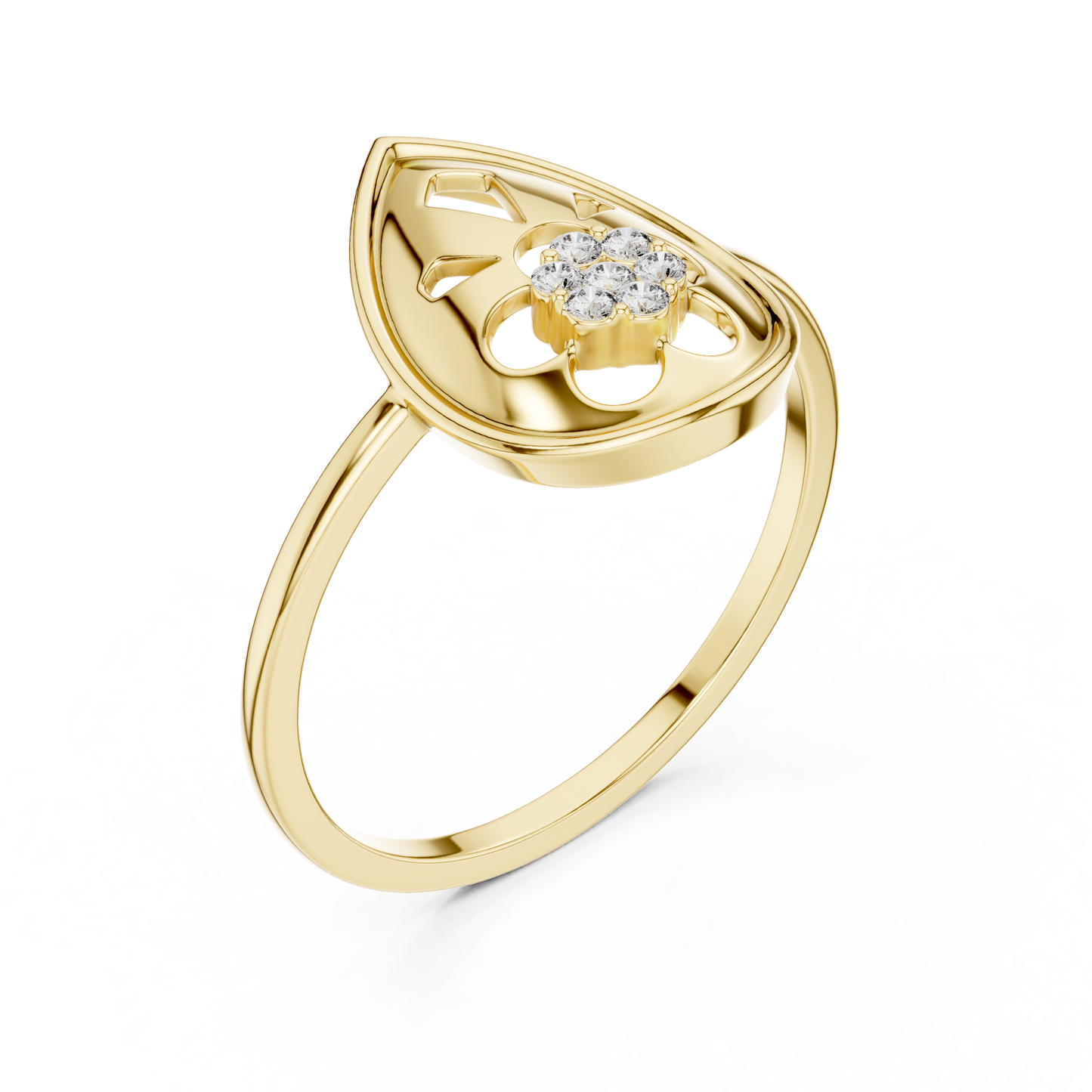 Pear Shaped Lab Grown Diamond Cluster Ring