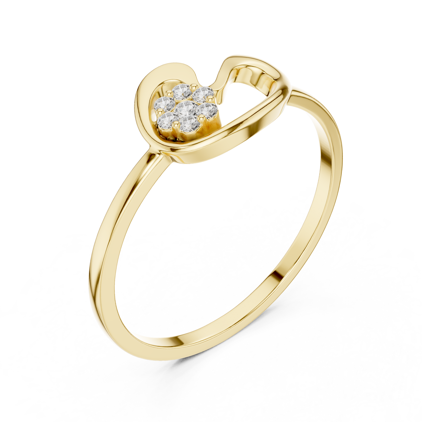 Stylized Heart Shape Lab Grown Diamond Ring