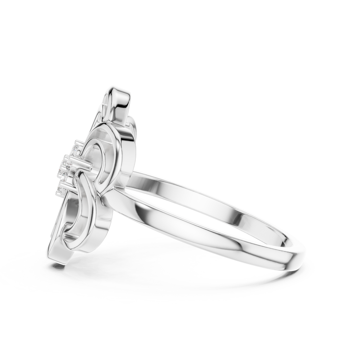 Round Lab Grown Diamond Spinning Blossom Ring