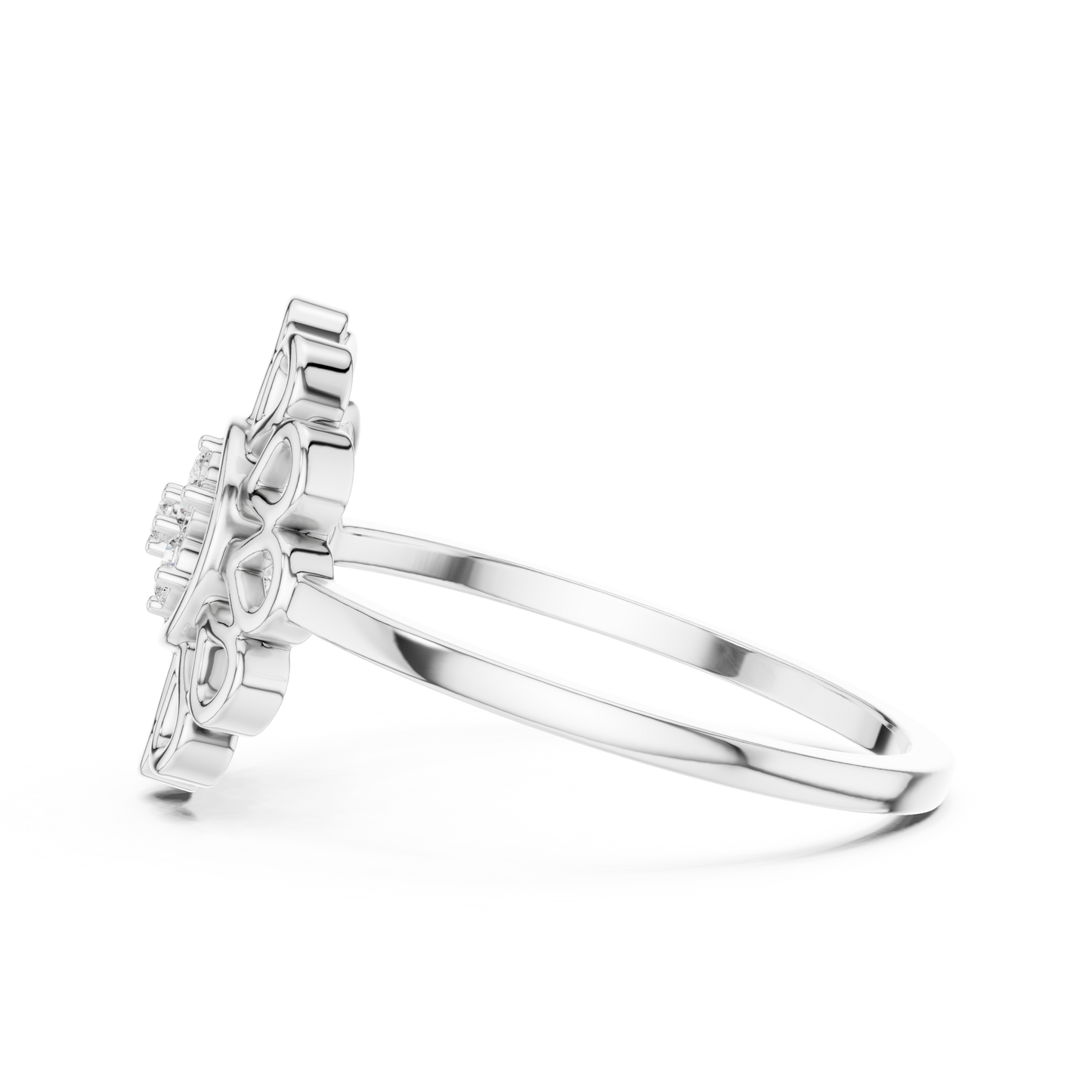 Lab Grown Diamond Mandala Flower Ring