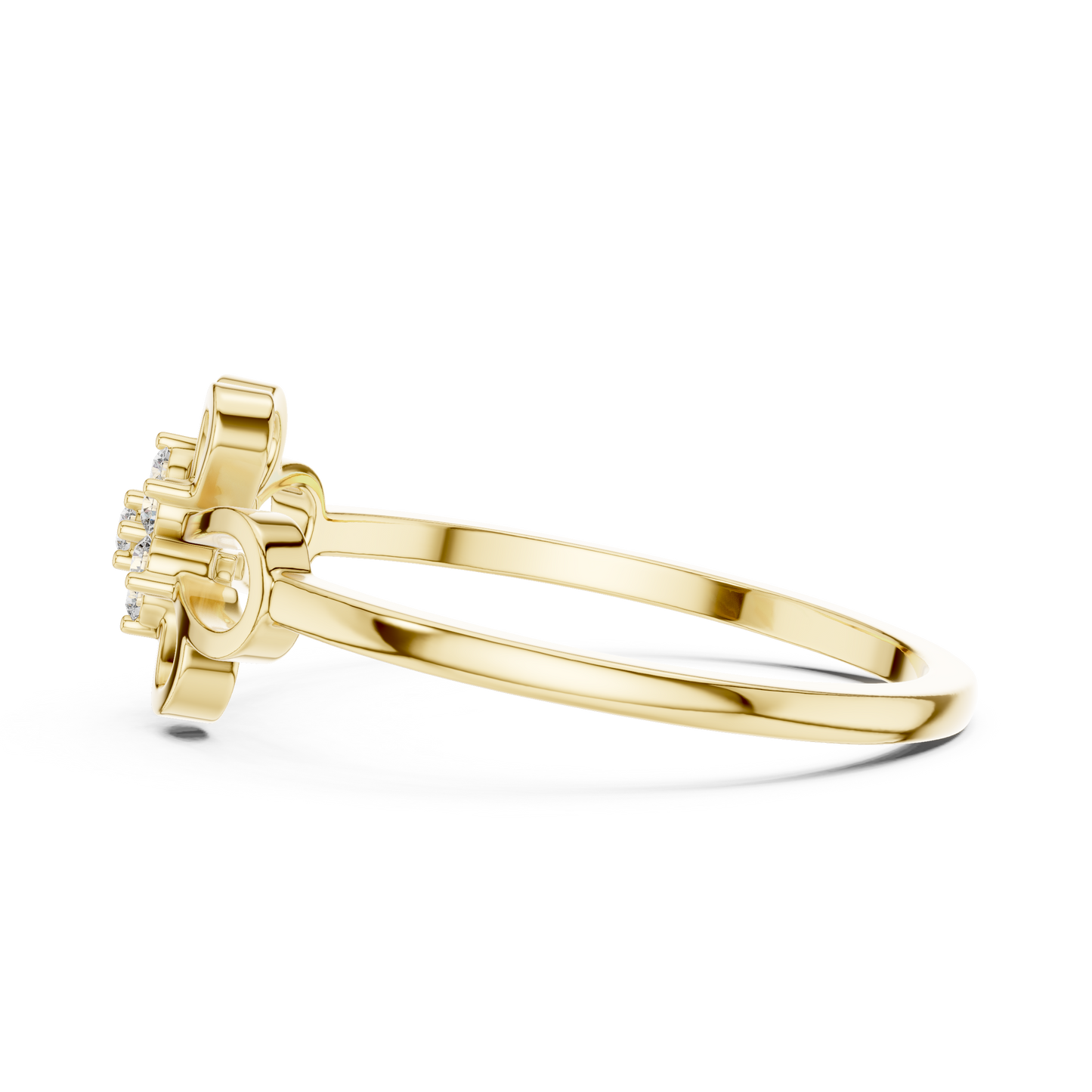 Round Lab Grown Diamond Filigree Blossom Ring