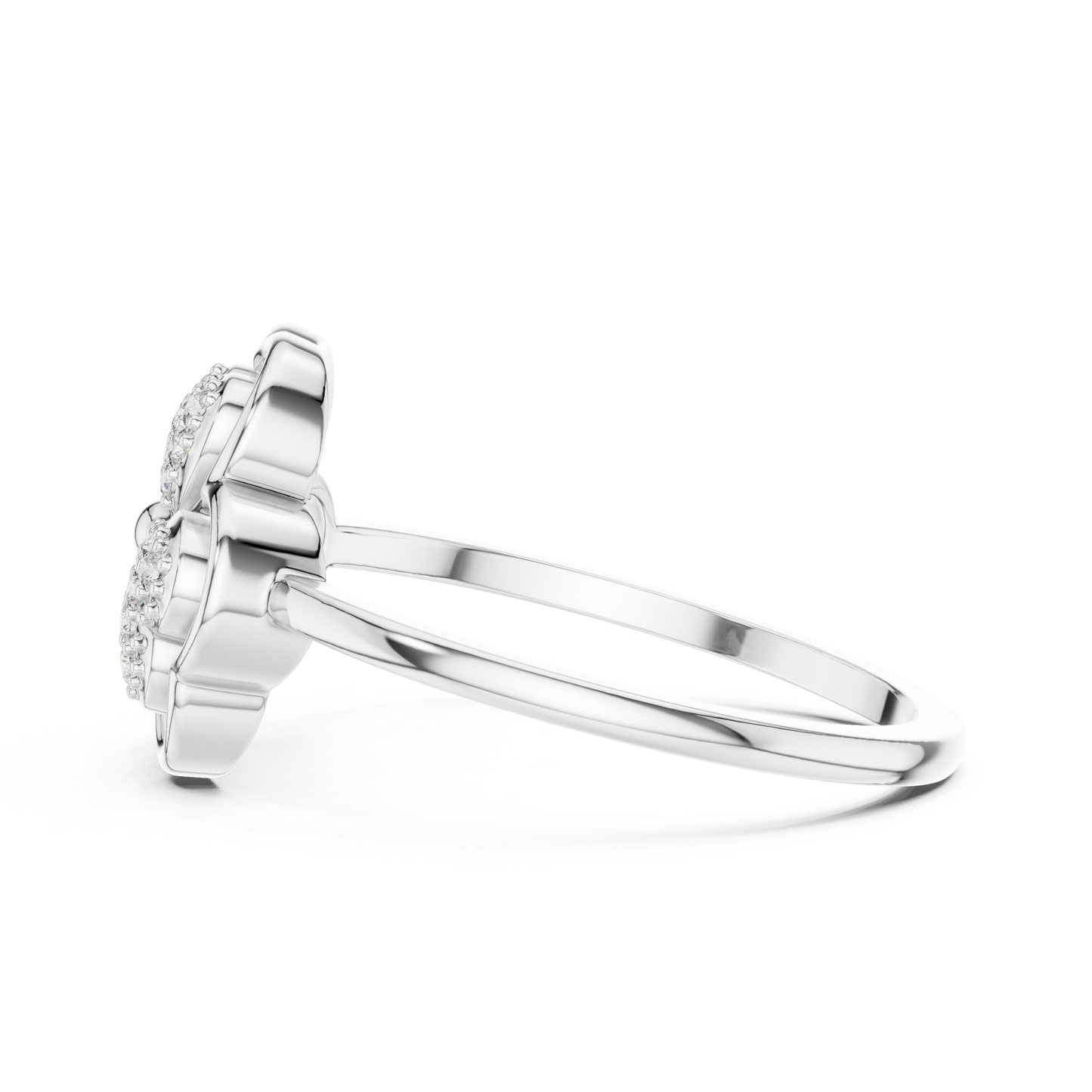 Lab Grown Diamond Three Petal Flower Ring