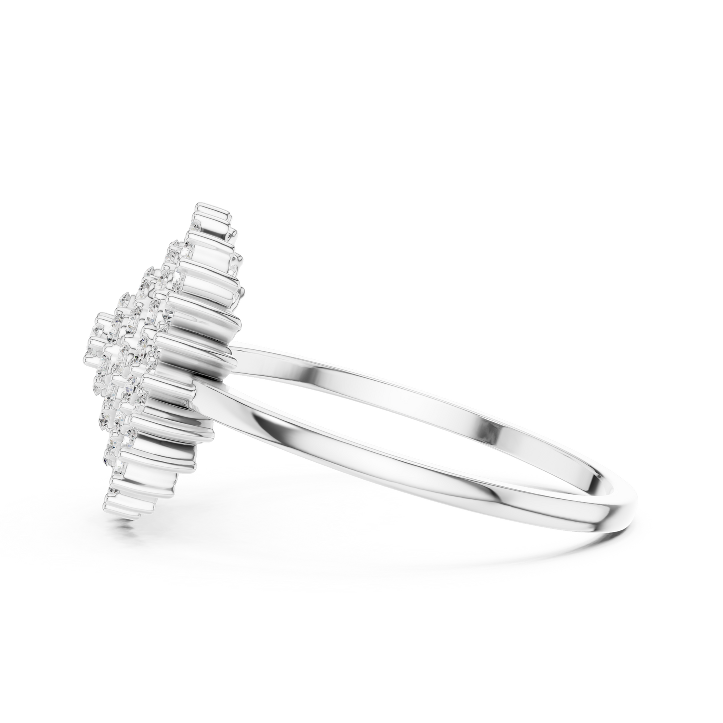 Floral Cluster Lab Grown Diamond Engagement Ring