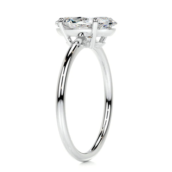 Oval Cut Moissanite Solitaire Four Prong Set Silver Engagement Ring