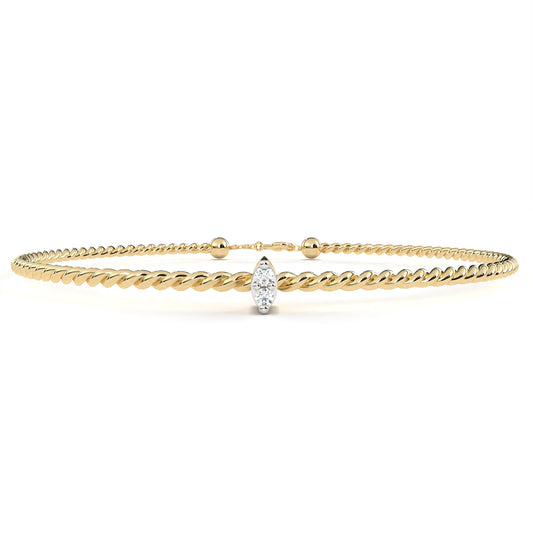 Solitaire Marquise Bangle/Gold Diamond Bracelet/1 CTW Diamond Bracelet/Solitaire Diamond Bracelet/Anniversary Gift For Her/igi Certified/Ethical Diamond/Silver Bracelet/Gold Bracelet/EF Color Diamond/VS Clarity Diamond/Manmade Diamond/Lab Grown Diamond/Marquise Cut Diamond/Bracelet