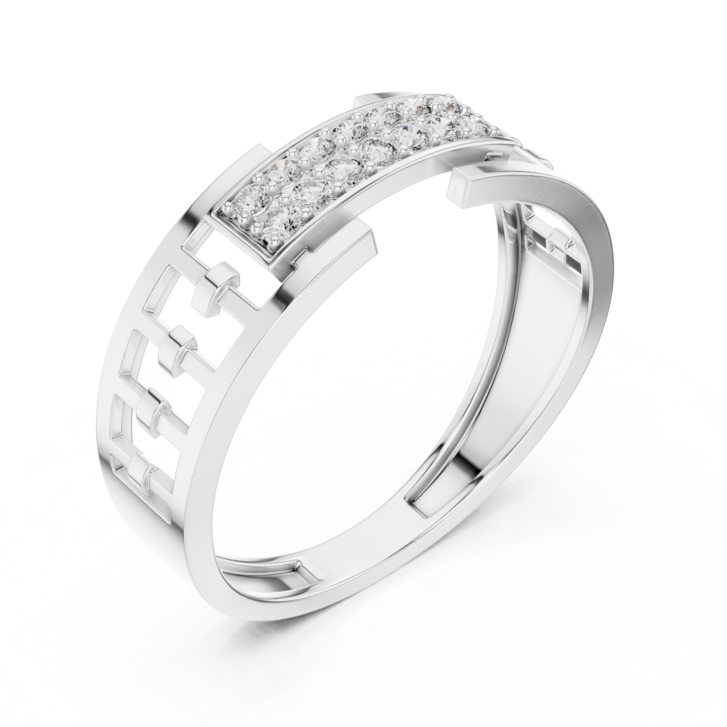 Lab Grown Diamond Geometric Ring in 14k Yellow Gold