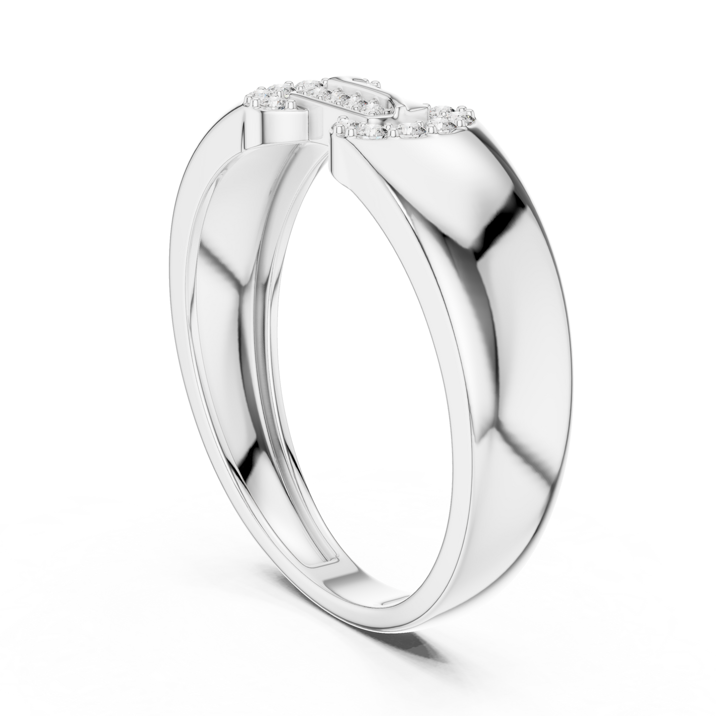 Interlocking Link Round Lab Grown Diamond Ring