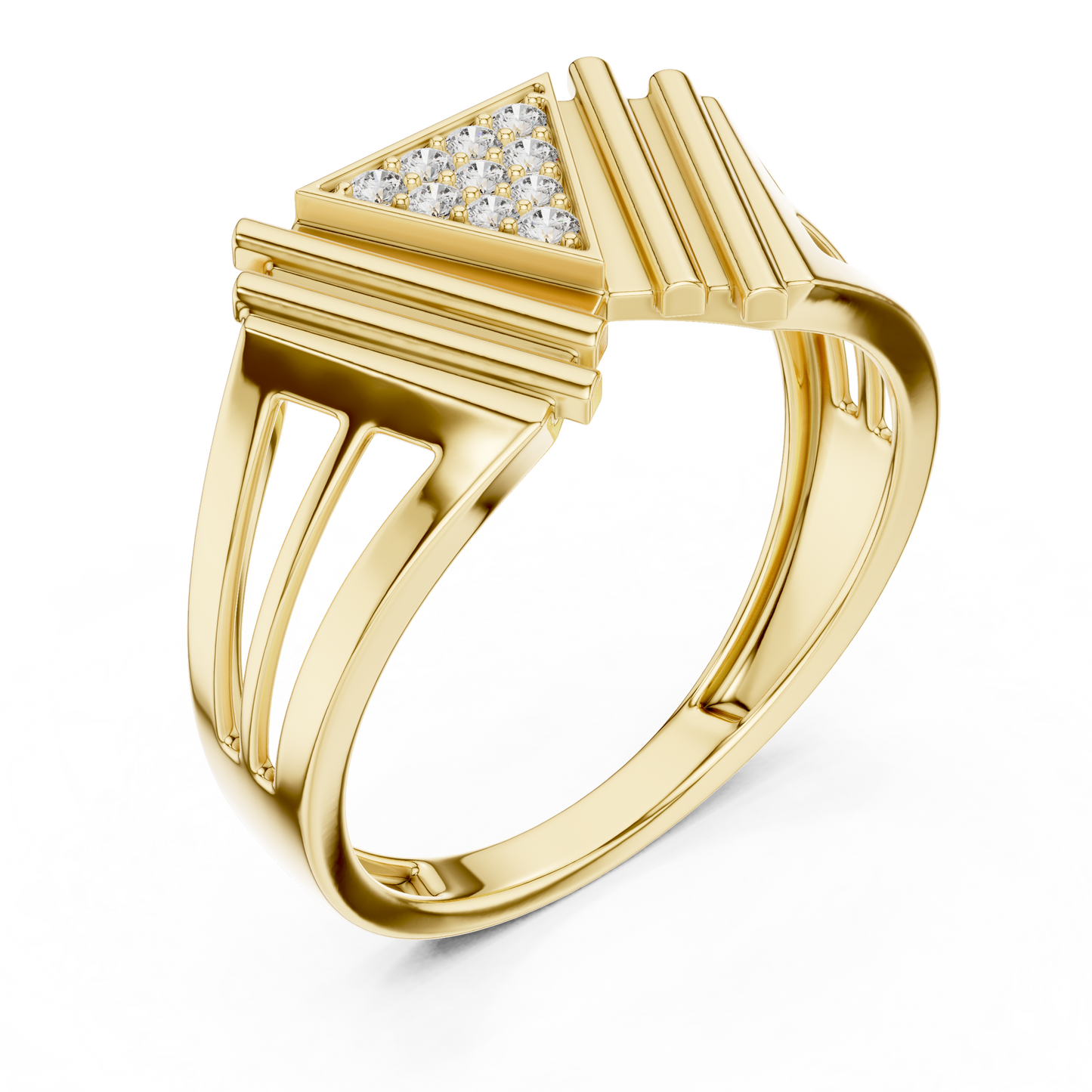 Multi Level Geometric Cluster Lab Grown Diamond Ring