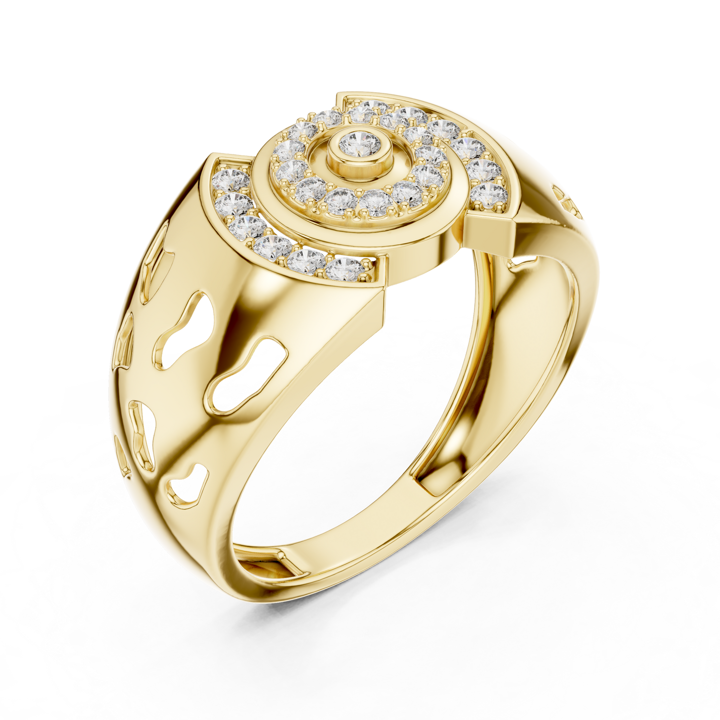 Unique Geometric Concentric Statement Ring