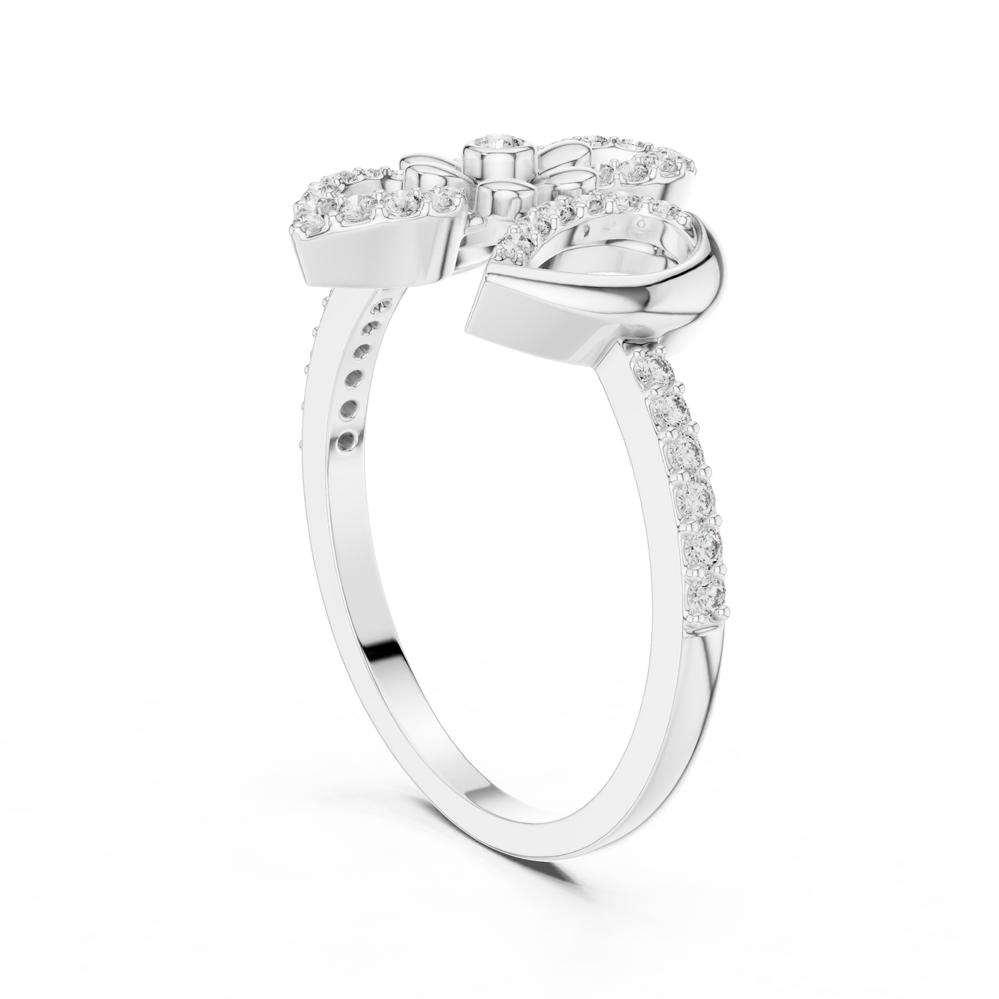 Vintage Floral Lab Grown Diamond Ring 14K Yellow Gold