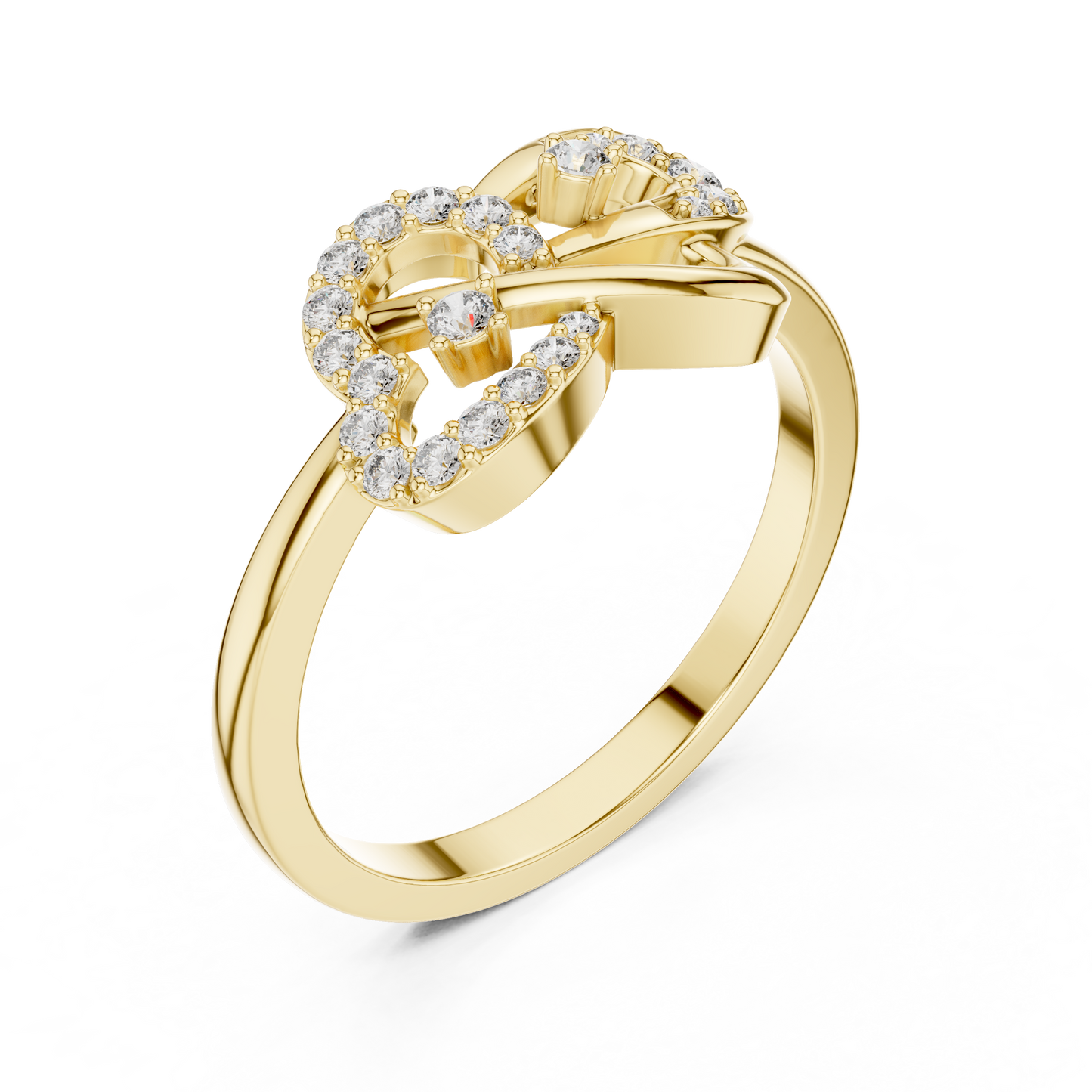 Round Cut Lab Created Diamond Eternal Heart Ring