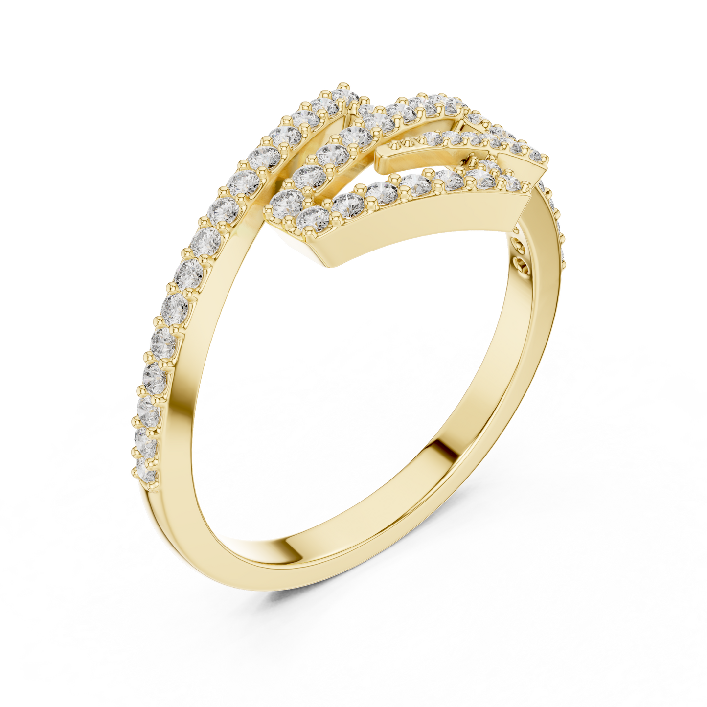 Geometric Lab Grown Diamond Zigzag Ring in 14K Rose Gold