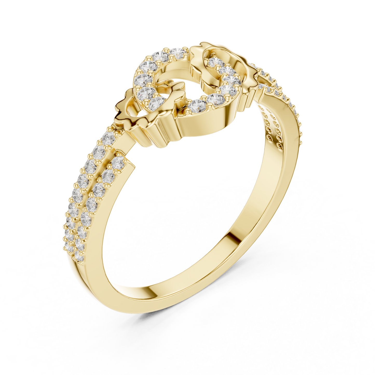 White Gold Round Cut Lab Diamond Eternity Circle Ring