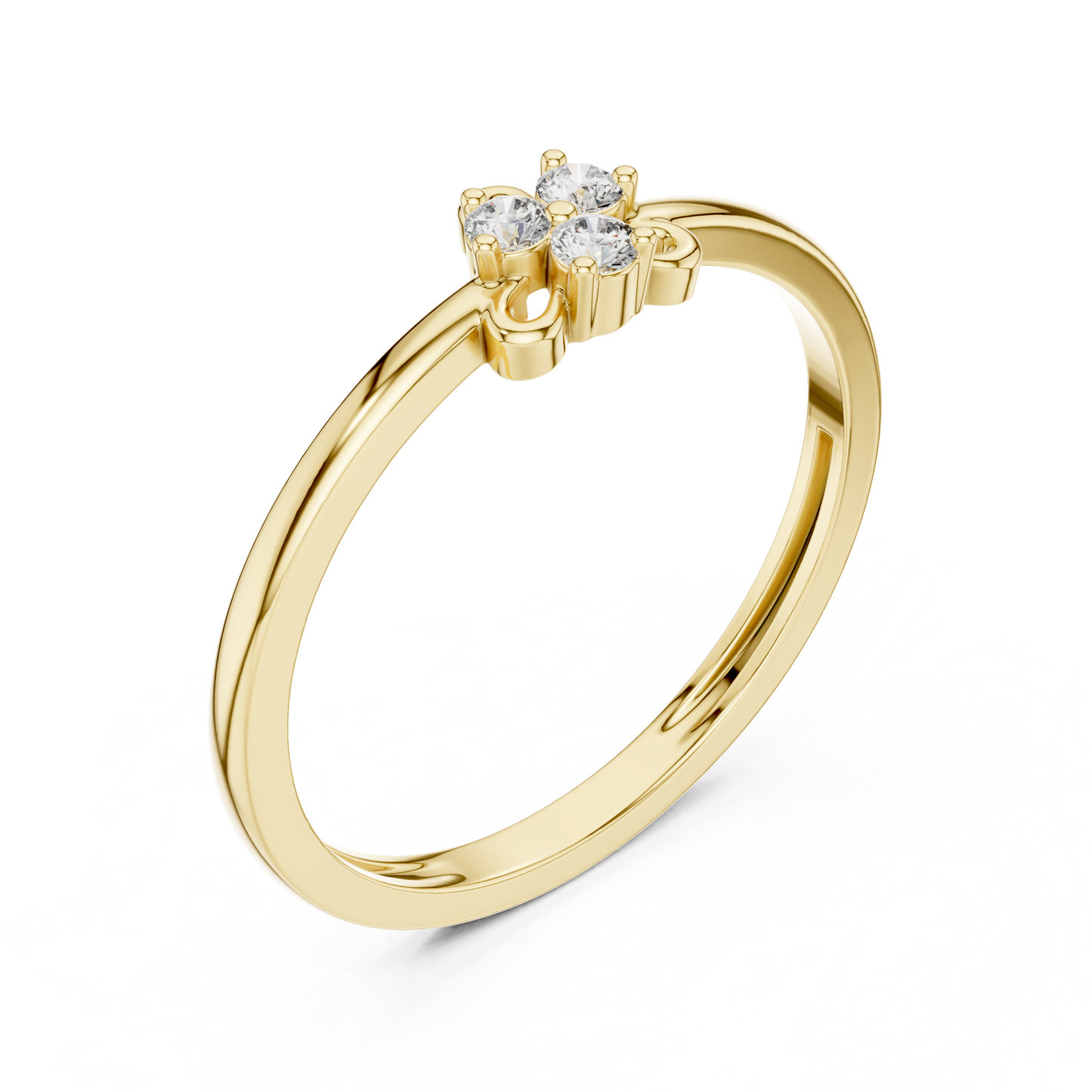 Trillion Style Cluster Minimalist Lab Grown Diamond Ring