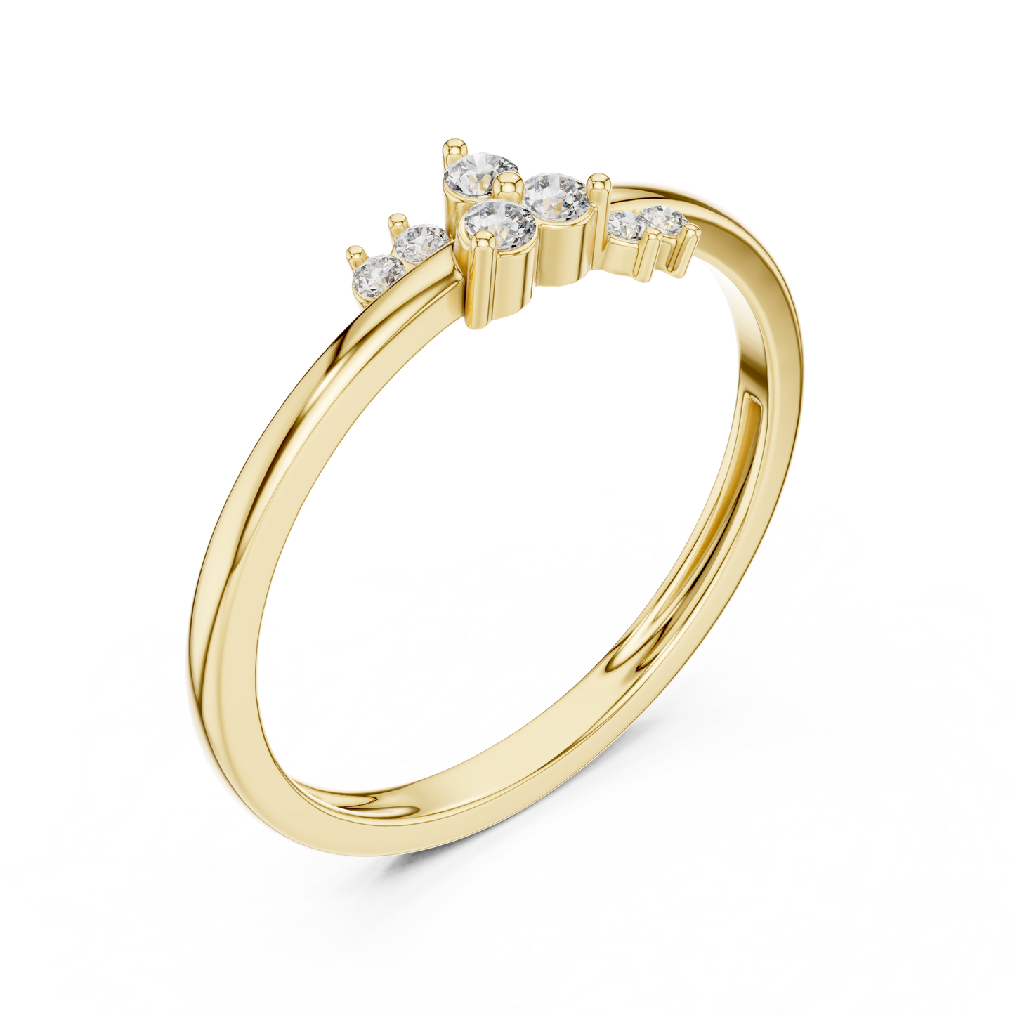 Minimalist Dainty Lab Grown Diamond Cluster Ring
