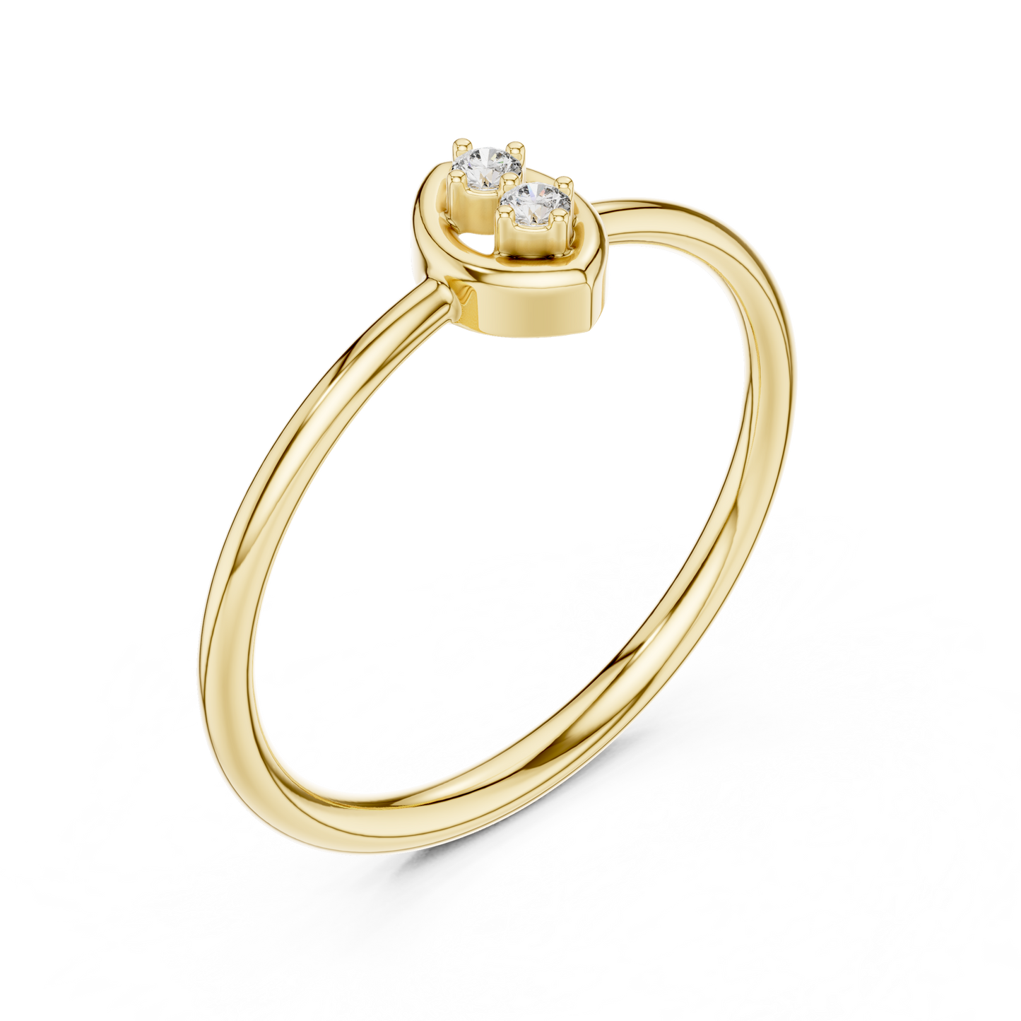 Dainty Marquise Frame Lab Grown Diamond Two Stone Ring
