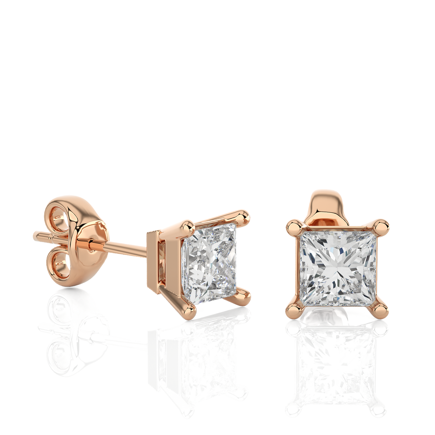 1.00 Ct Princess Cut F-VS Lab Grown Diamond Gold Stud Earring/Gold CVD Diamond Earring/Anniversary Gift/Solitaire Diamond Stud Earring/1 Ct Diamond Earring/Prong Setting/igi Certified/Stud Earring/Ethical Diamond/Silver Earring/Gold Earring/CVD Diamond Earring/F Color Diamond/VS Clarity Diamond/Manmade Diamond/Lab Grown Diamond/Princess Cut Diamond