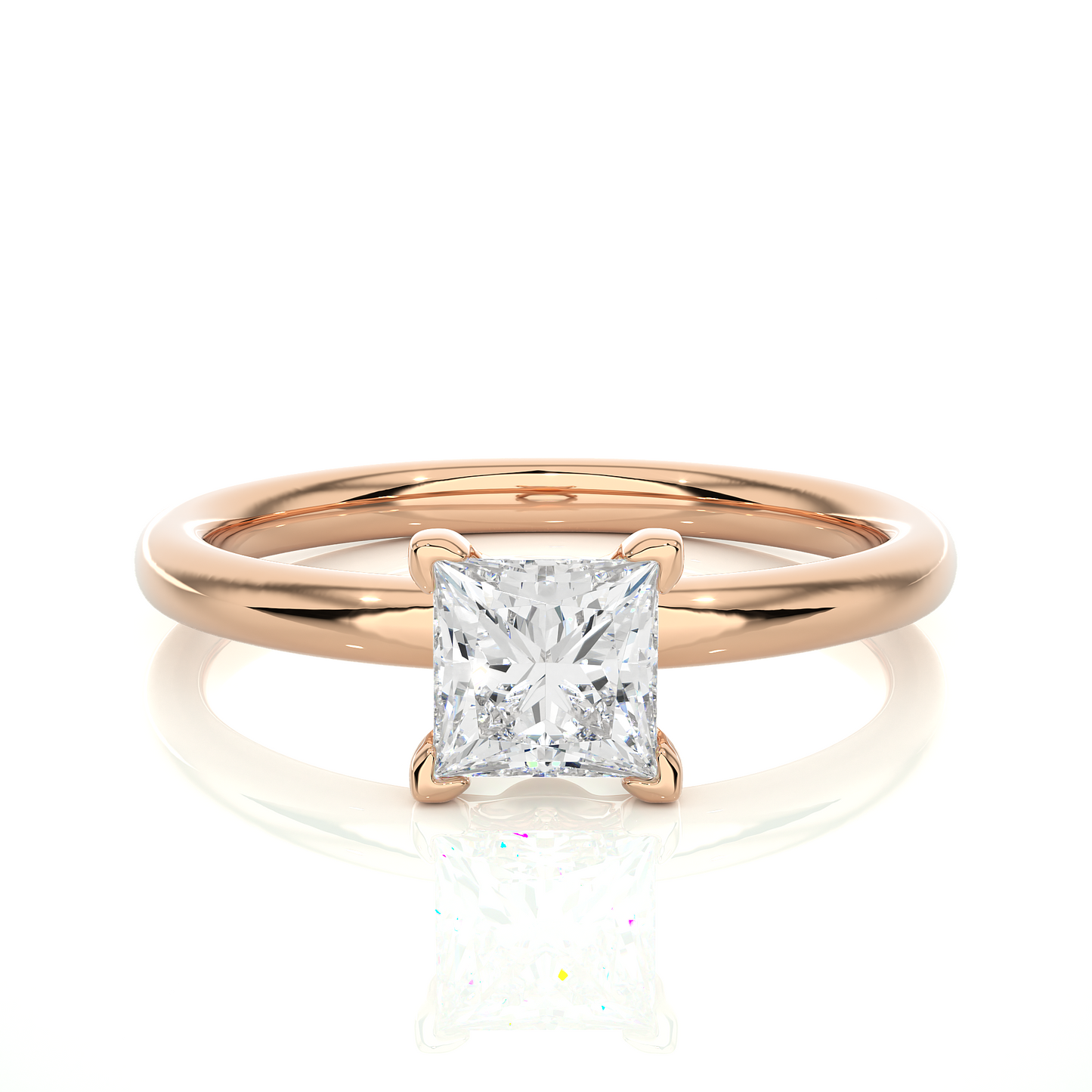 1 ct Classic Princess Ring/1 Ct Princess Diamond Ring/Princess Cut Diamond/Prong Setting/Rose Gold/White Gold/Yellow Gold/10k Gold/14k Gold/18k Gold/CVD Diamond Ring/Engagement Ring/Wedding Ring/Anniversary Gift