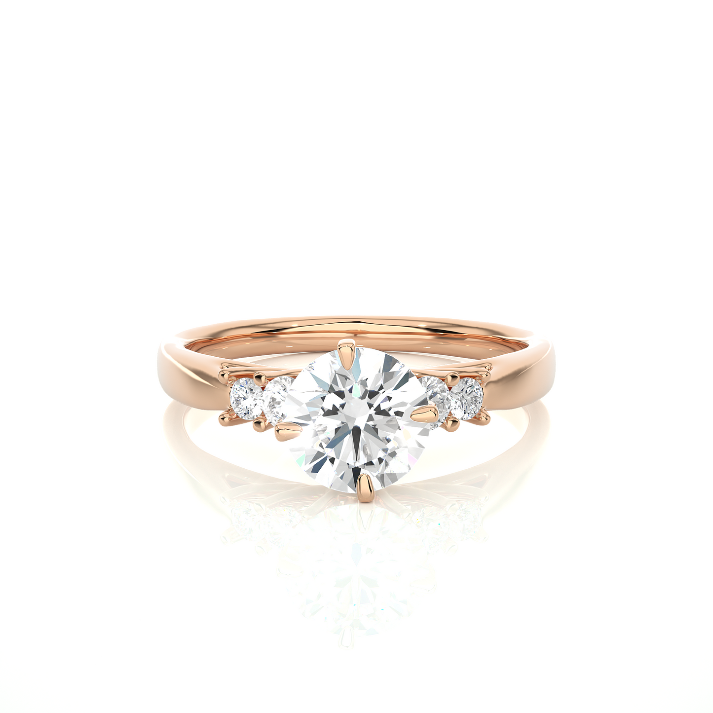1.01 Ct Round Cut E-VS1 Lab Grown Diamond Engagement Ring/Wedding Ring/E Color/VS Clarity/1 Ct Diamond Ring/CVD Diamond Ring/Round Cut Diamond/Round Diamond Side Stone/Prong Set/Pave Set/10k Gold/14k Gold/18k Gold/Yellow Gold/White Gold/Rose Gold/Anniversary Gift