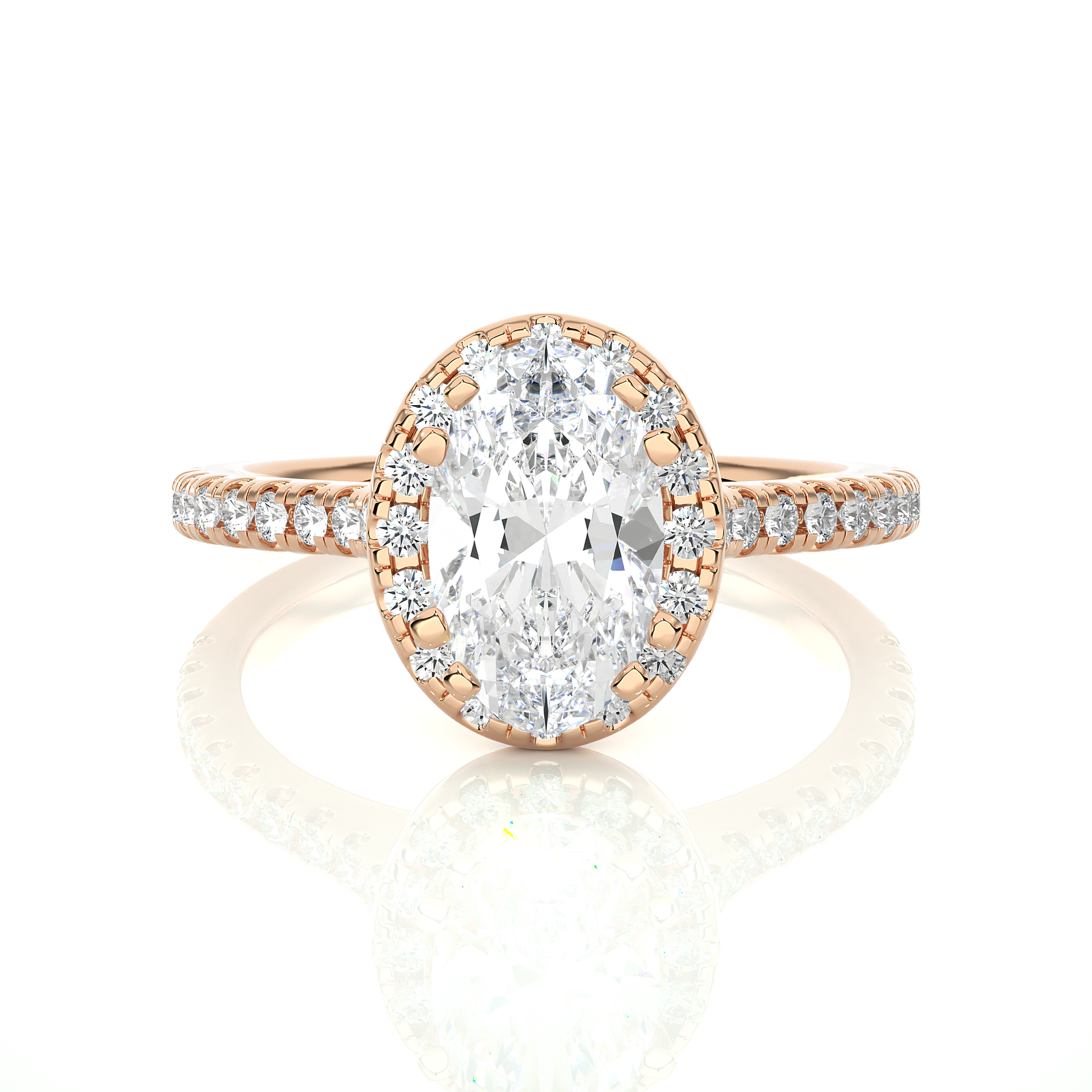 1.5 ct Spaced Oval Ring/Engagement Ring/Wedding Ring/E Color/VS Clarity/1 Ct Diamond Ring/CVD Diamond Ring/Oval Cut Diamond/Round Diamond Side Stone/Eight Prong Set/Halo Set/Pave Set/10k Gold/14k Gold/18k Gold/Yellow Gold/White Gold/Rose Gold/Anniversary Gift