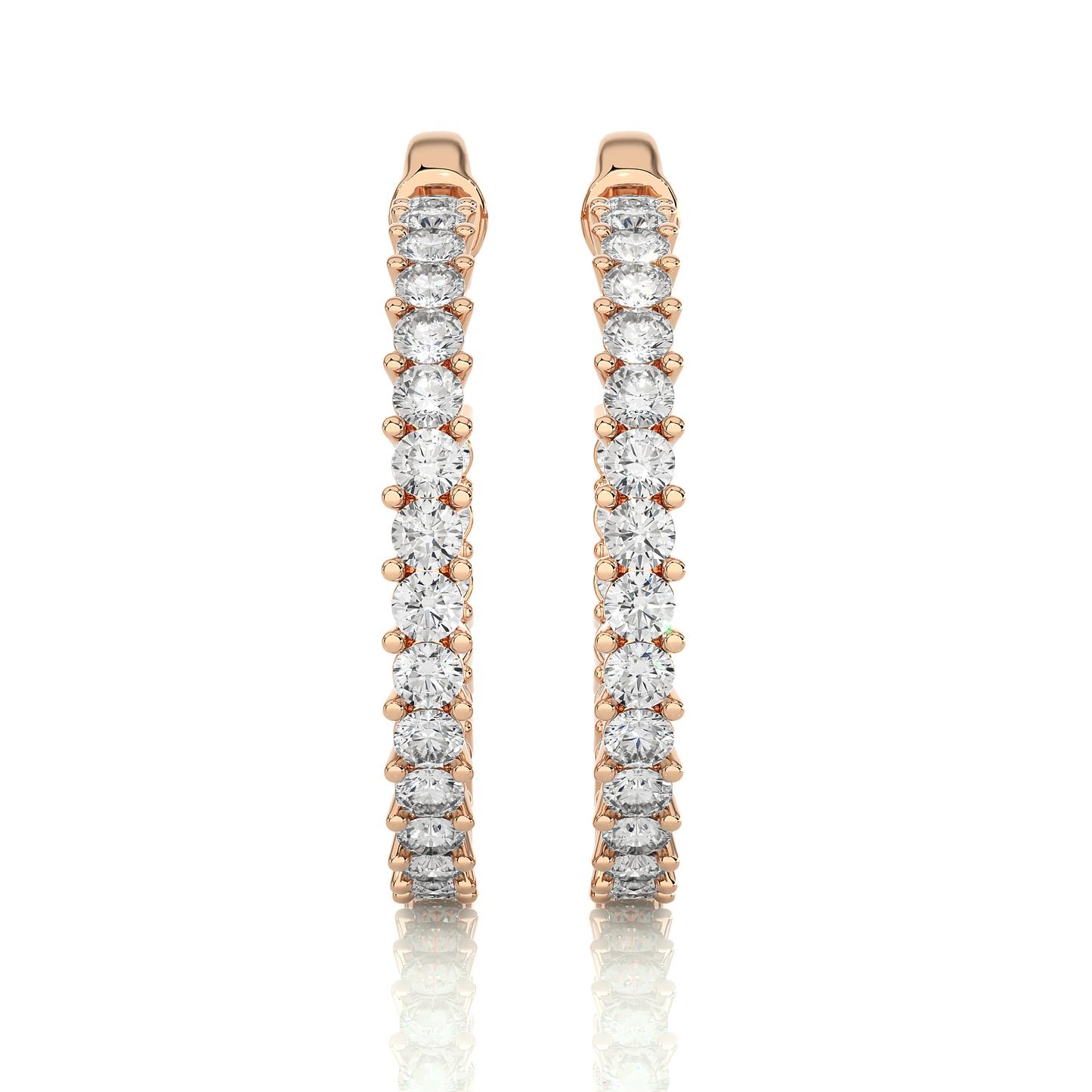 Inside-Out Hoops/Round Stone Earrings/Gold CVD Diamond Earring/Anniversary Gift/Solitaire Diamond Stud Earring/1 Ct Diamond Earring/Prong Setting/igi Certified/Stud Earring/Ethical Diamond/Silver Earring/Gold Earring/CVD Diamond Earring/E Color Diamond/VS Clarity Diamond/Manmade Diamond/Lab Grown Diamond/Round Cut Diamond