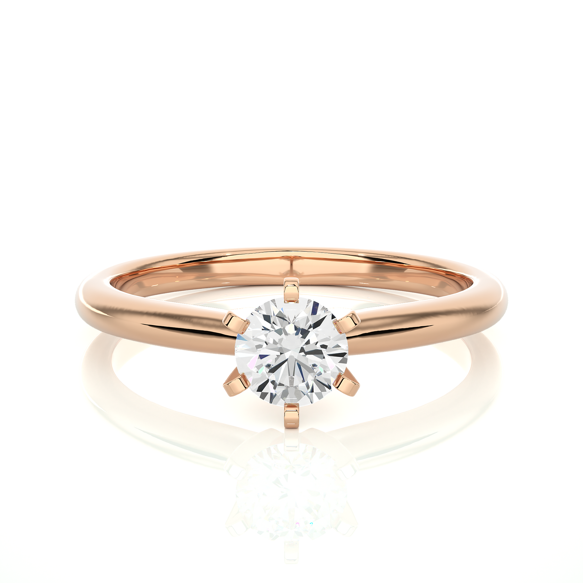 1 ct Six Prong Solitaire Ring/Round Cut Diamond/1 Ct Diamond Ring/Six Prong Setting/CVD Diamond Ring/Engagement Ring/Wedding Ring/White Gold/Rose Gold/Yellow Gold/10k Gold/14k Gold/18k Gold