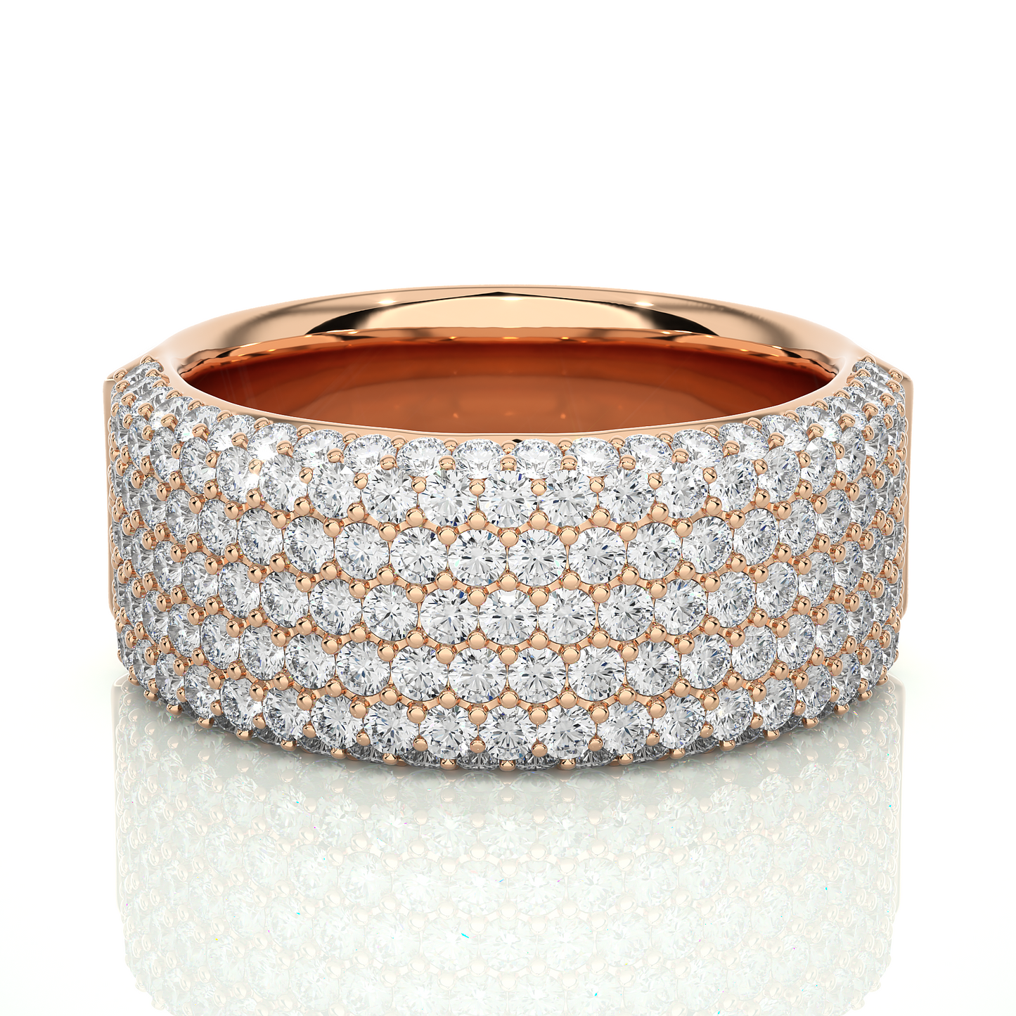 2.05 CTW Round Cut Lab Grown Diamond Rose Gold Wedding Band/Wedding Ring/EF Color/VS Clarity/2 CTW Diamond Band/CVD Diamond Band/Round Cut Diamond/Prong Set/Pave Set/10k Gold/14k Gold/18k Gold/Yellow Gold/White Gold/Rose Gold/Anniversary Gift