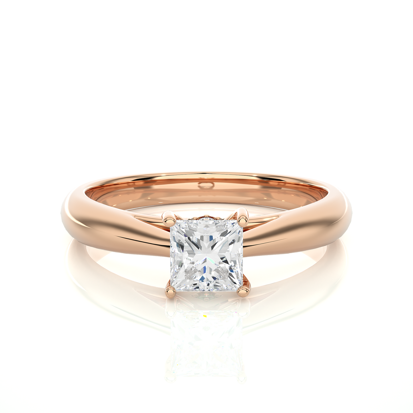 1.30 Ct Princess Cut F-VS2 Lab Grown Diamond Gold Engagement Ring/F Color/VS Clarity/Princess Cut Diamond/1 Ct Princess Diamond Ring/CVD Diamond Ring/10k Gold/14k Gold/18k Gold/Rose Gold/White Gold/Yellow Gold