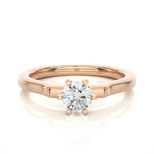 1.01 Ct Round Cut D-VS1 Lab Grown Diamond Engagement Ring/D Color/VS Clarity/1 Ct Diamond Ring/Six Prong Setting/CVD Diamond Ring/Rose Gold/Yellow Gold/White Gold/10k Gold/14k Gold/18k Gold