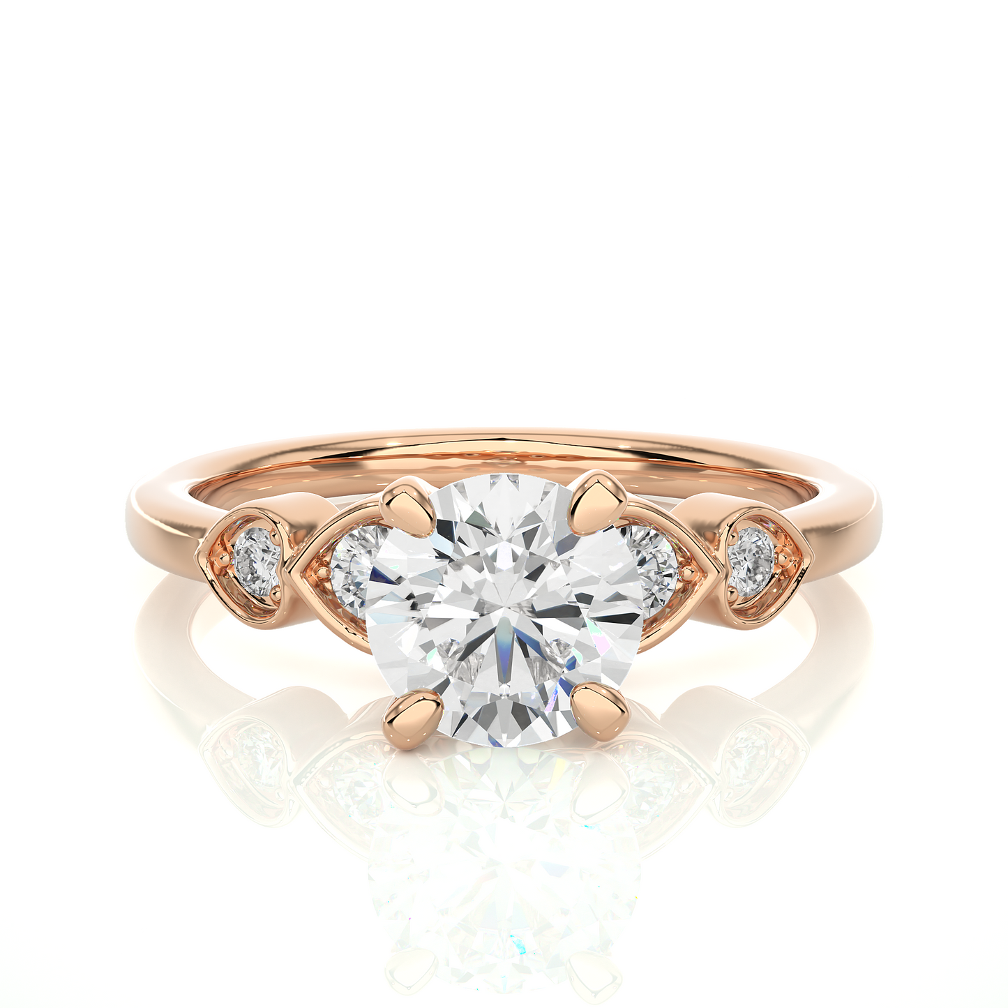 1.53 Ct Round Cut E-VS1 Lab Grown Diamond Gold Engagement Ring/Wedding Ring/E Color/VS Clarity/1 Ct Diamond Ring/CVD Diamond Ring/Round Cut Diamond/Round Diamond Side Stone/Prong Set/Pave Set/10k Gold/14k Gold/18k Gold/Yellow Gold/White Gold/Rose Gold/Anniversary Gift