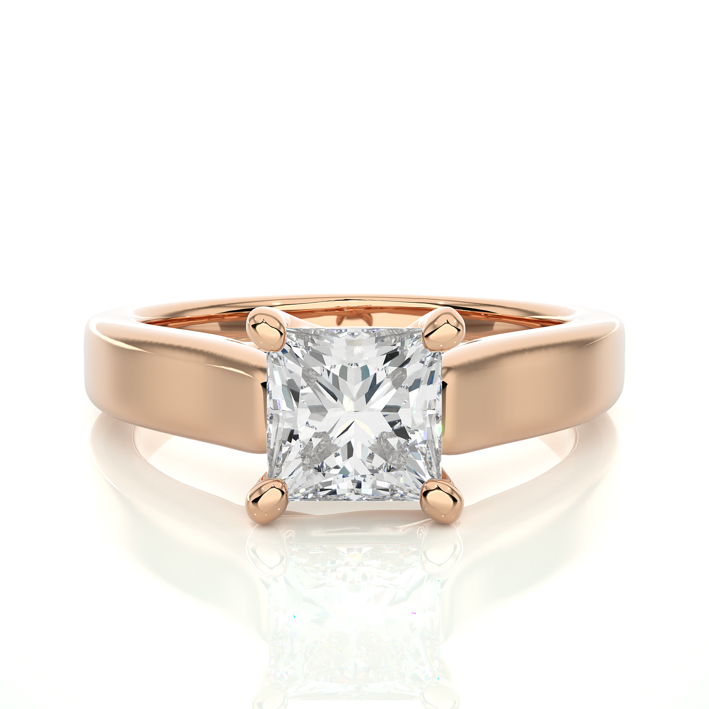 1.0 CT F/VS1 Princess Cut Lab Grown Diamond Engagement Ring/Princess Cut Diamond/1 Ct Princess Diamond Ring/CVD Diamond Ring/Four Prong Setting/10k Gold/14k Gold/18k Gold/Rose Gold/White Gold/Yellow Gold/F Color/VS Clarity