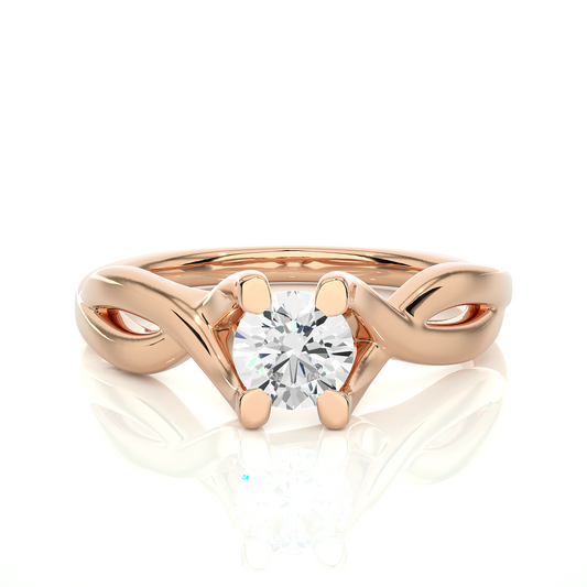 1.03 CT Round Cut Lab Grown Diamond Solitaire Engagement Ring/Round Cut Diamond/1 Ct Diamond Ring/CVD Diamond Ring/Crossover Shank/E Color/VS Clarity/10k Gold/14k Gold/18k Gold/Rose Gold/White Gold/Yellow Gold/Prong Setting