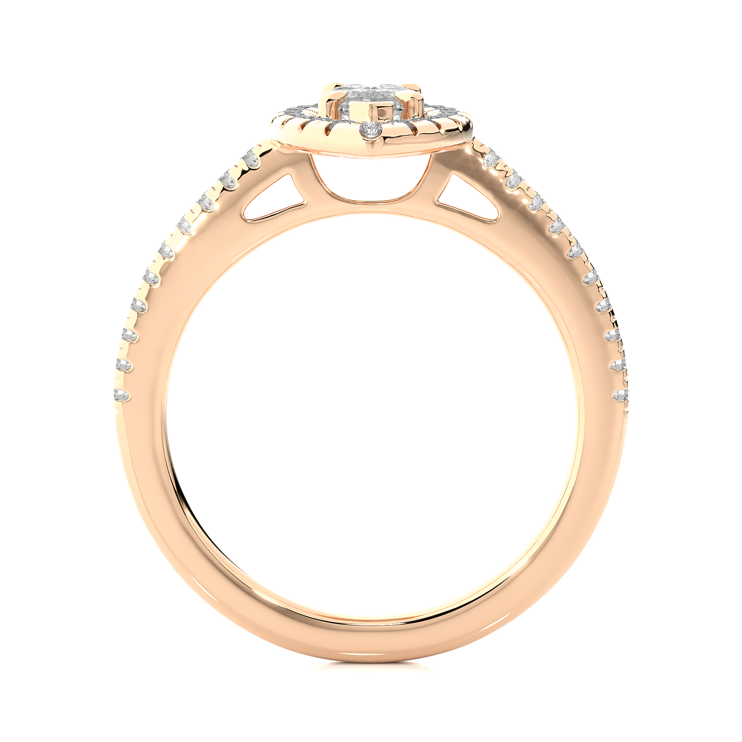 1.02 Ct Marquise Cut F-VS1 Lab Grown Diamond Halo Gold Engagement Ring/Wedding Ring/F Color/VS Clarity/1 Ct Diamond Ring/CVD Diamond Ring/Marquise Cut Diamond/Round Diamond Side Stone/Prong Set/Pave Set/Halo Set/10k Gold/14k Gold/18k Gold/Yellow Gold/White Gold/Rose Gold/Anniversary Gift