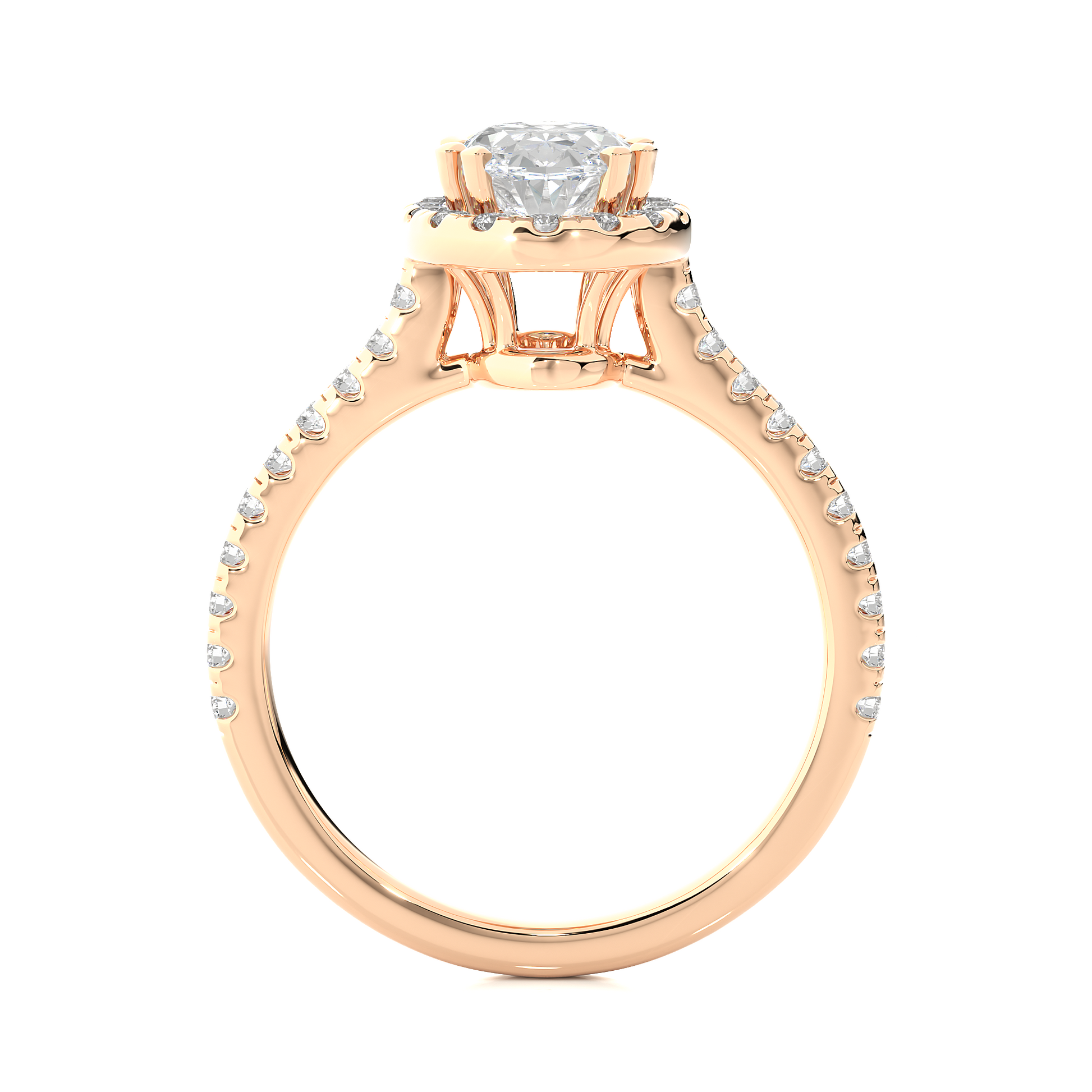 1.5 ct Spaced Oval Ring/Engagement Ring/Wedding Ring/E Color/VS Clarity/1 Ct Diamond Ring/CVD Diamond Ring/Oval Cut Diamond/Round Diamond Side Stone/Eight Prong Set/Halo Set/Pave Set/10k Gold/14k Gold/18k Gold/Yellow Gold/White Gold/Rose Gold/Anniversary Gift