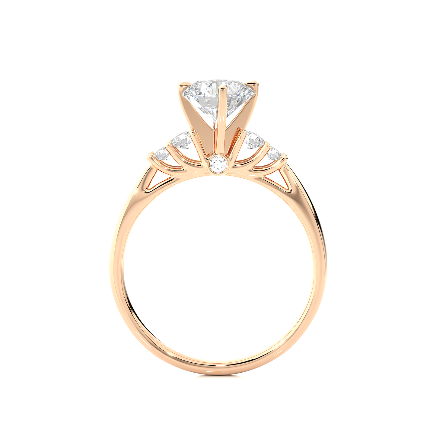 1.01 Ct Round Cut E-VS1 Lab Grown Diamond Engagement Ring/Wedding Ring/E Color/VS Clarity/1 Ct Diamond Ring/CVD Diamond Ring/Round Cut Diamond/Round Diamond Side Stone/Prong Set/Pave Set/10k Gold/14k Gold/18k Gold/Yellow Gold/White Gold/Rose Gold/Anniversary Gift