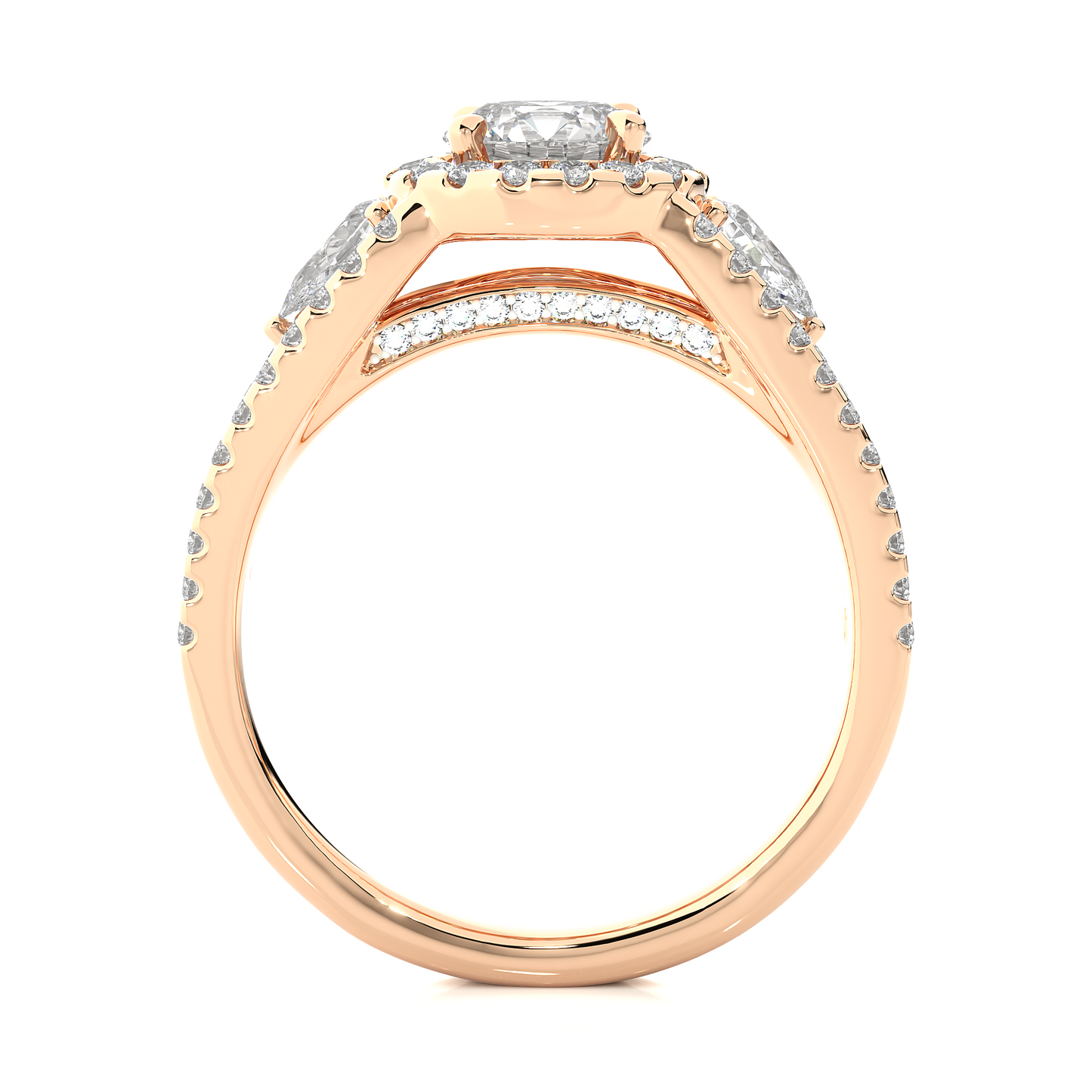 1.18 Ct Round Cut F-VS1 Lab Grown Diamond Gold Engagement Ring/Wedding Ring/F Color/VS Clarity/1 Ct Diamond Ring/CVD Diamond Ring/Round Cut Diamond/Round Diamond Side Stone/Prong Set/Three Stone Set/Halo Set/10k Gold/14k Gold/18k Gold/Yellow Gold/White Gold/Rose Gold/Anniversary Gift