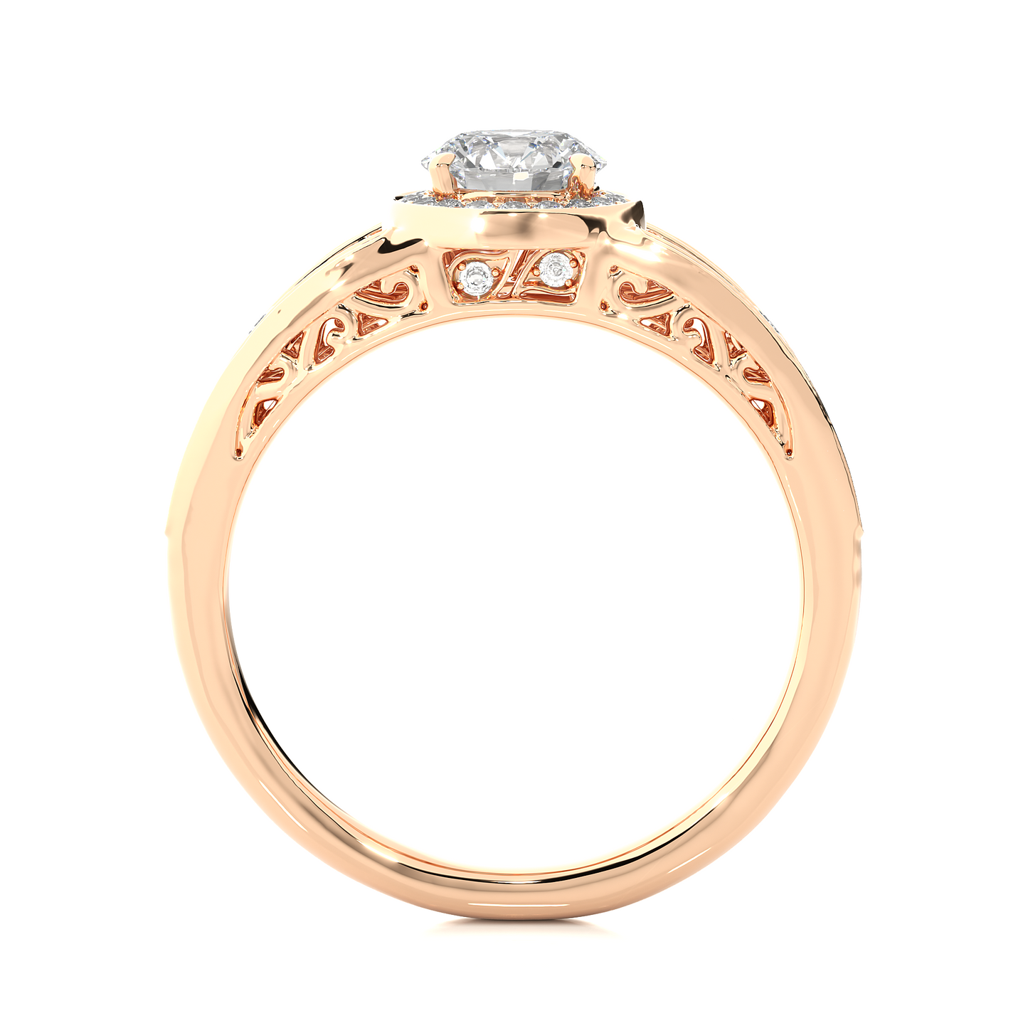 1.0 Ct Round Cut E-VS Lab Grown Diamond Gold Engagement Ring/Wedding Ring/E Color/VS Clarity/1 Ct Diamond Ring/CVD Diamond Ring/Round Cut Diamond/Round Diamond Side Stone/Prong Set/Pave Set/Halo Set/10k Gold/14k Gold/18k Gold/Yellow Gold/White Gold/Rose Gold/Anniversary Gift