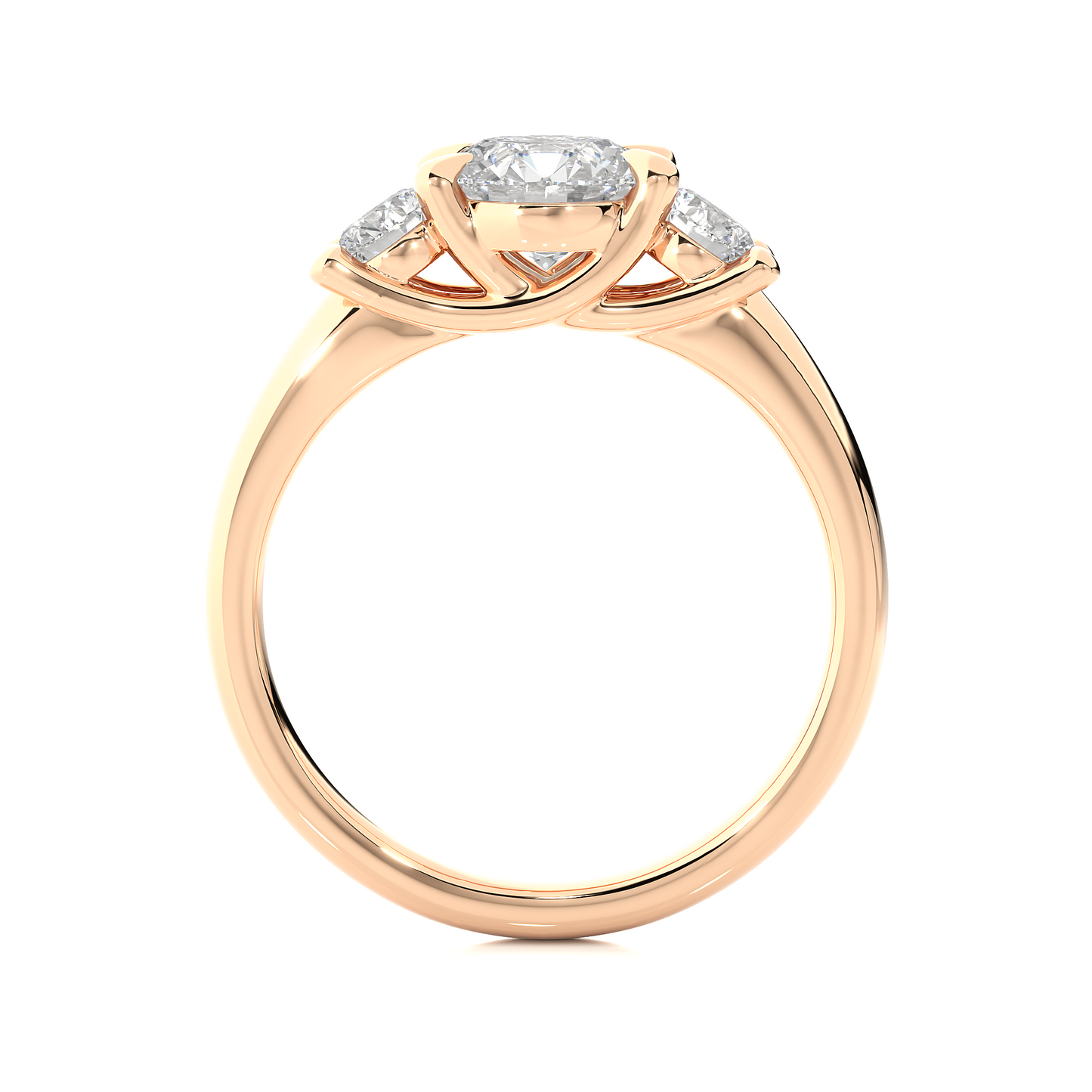 1.35 Ct Round Cut E-VS Lab Grown Diamond Three Stone Engagement Ring/Wedding Ring/E Color/VS Clarity/1 Ct Diamond Ring/CVD Diamond Ring/Round Cut Diamond/Round Diamond Side Stone/Prong Set/Three Stone Set/10k Gold/14k Gold/18k Gold/Yellow Gold/White Gold/Rose Gold/Anniversary Gift