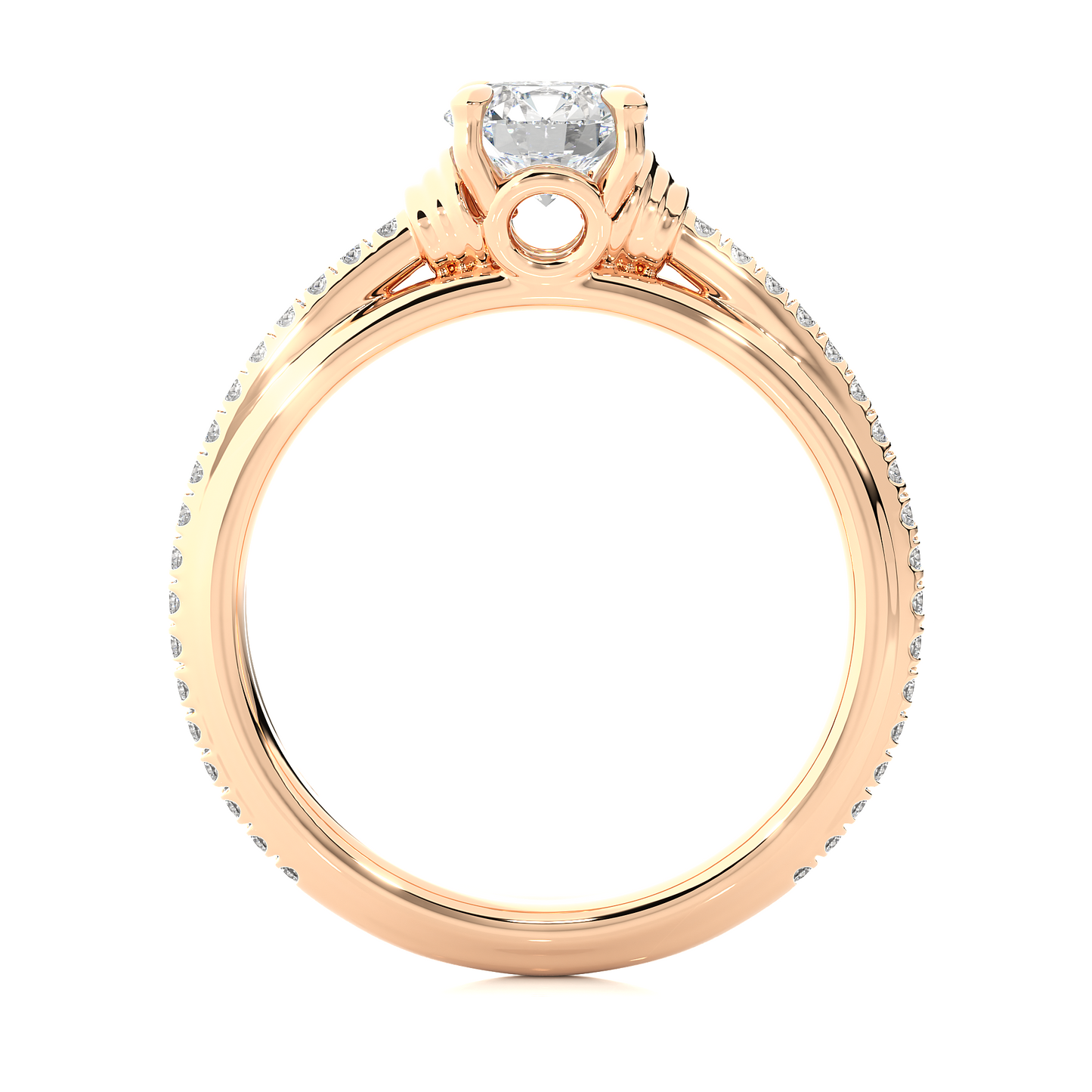 1.03 Ct Round Cut E-VS1 Lab Grown Diamond Engagement Ring/Wedding Ring/E Color/VS Clarity/1 Ct Diamond Ring/CVD Diamond Ring/Round Cut Diamond/Round Diamond Side Stone/Prong Set/Pave Set/10k Gold/14k Gold/18k Gold/Yellow Gold/White Gold/Rose Gold/Anniversary Gift