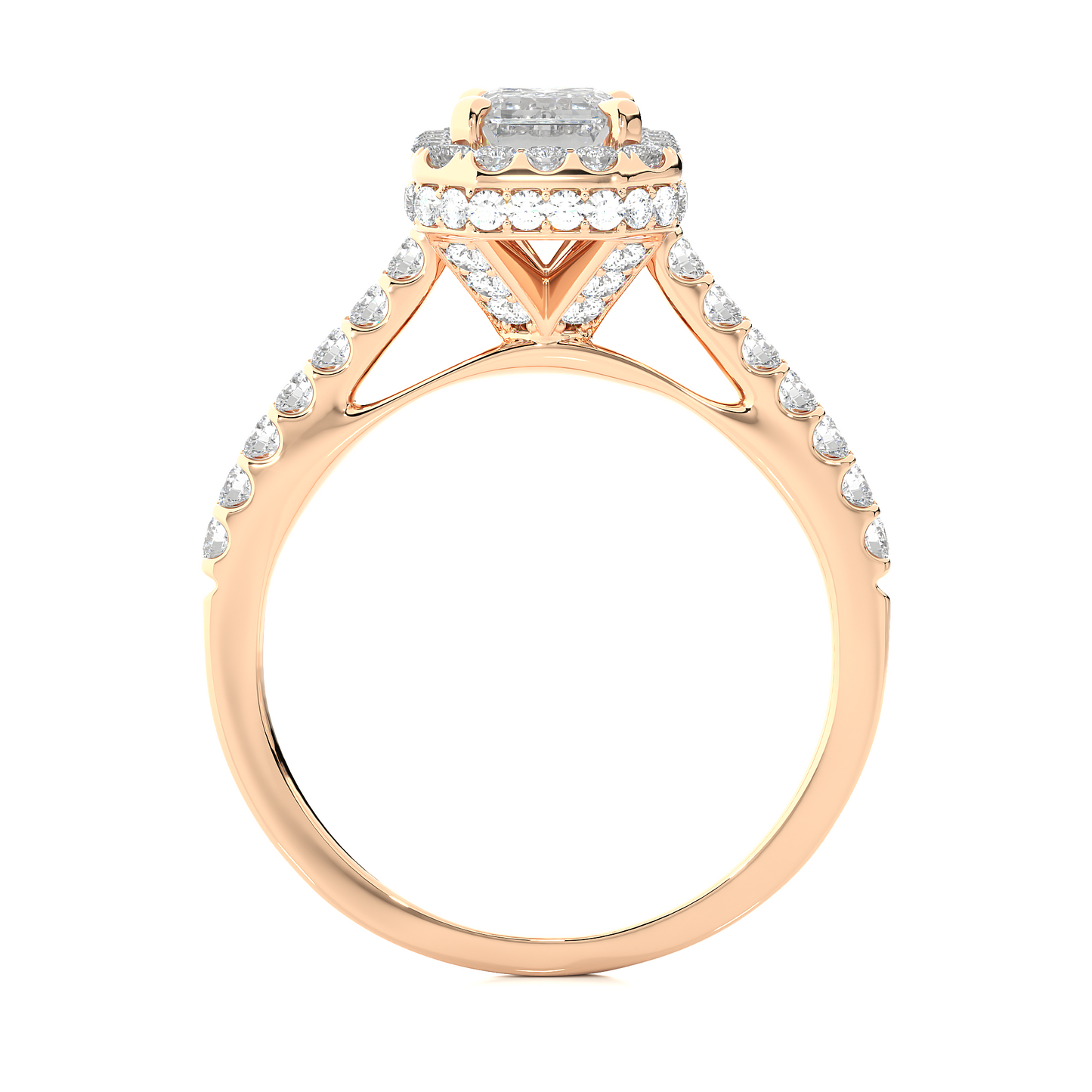 3.5 CT Emerald Cut Lab Grown Diamond Halo Engagement Ring/Wedding Ring/E Color/VS Clarity/3 Ct Diamond Ring/CVD Diamond Ring/Emerald Cut Diamond/Round Diamond Side Stone/Prong Set/Pave Set/Halo Set/10k Gold/14k Gold/18k Gold/Yellow Gold/White Gold/Rose Gold/Anniversary Gift